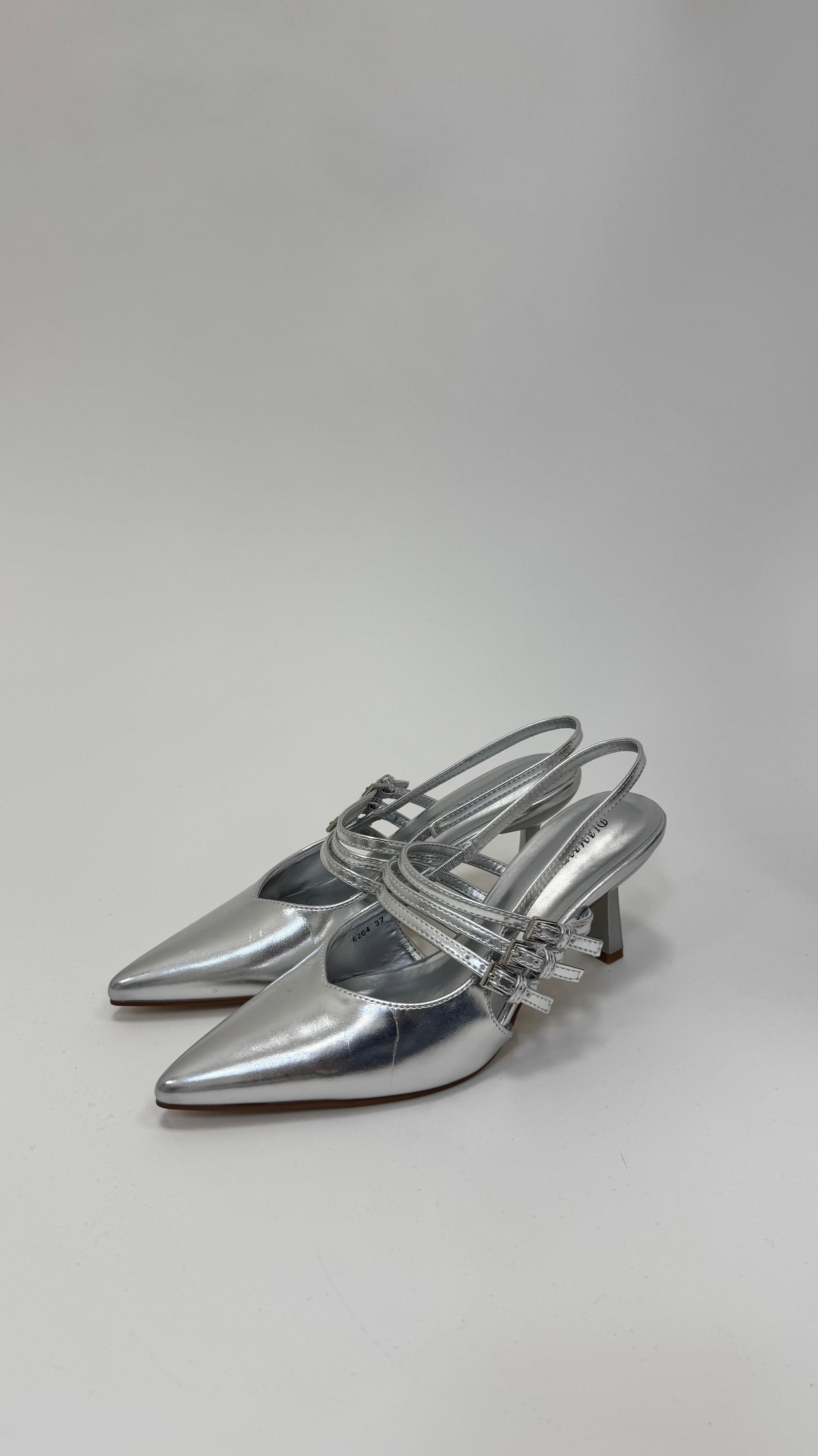 Slingback Con Tacco Silver