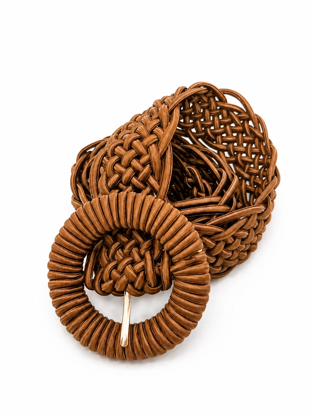 Cintura Intrecciata Elasticizzata Tabacco