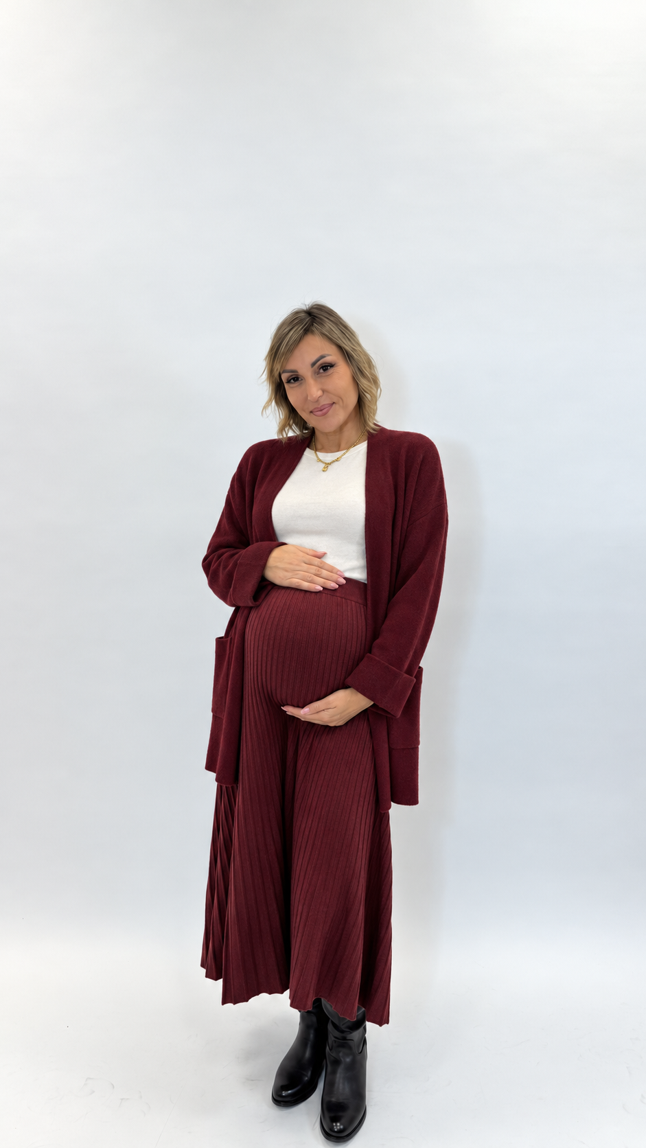 Longuette Maglina Plissé Burgundy