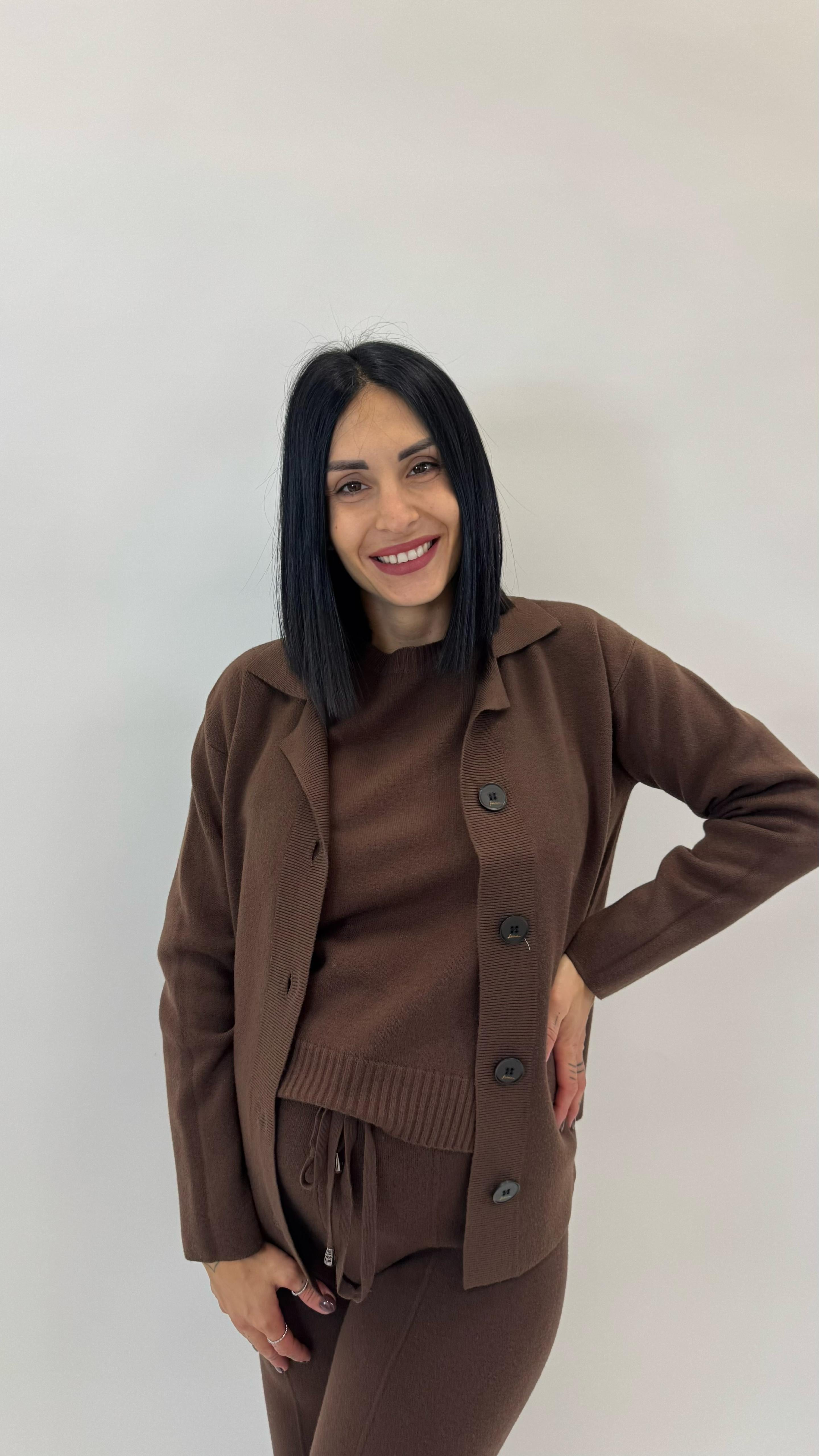 Cardigan Polo Top Quality Choco