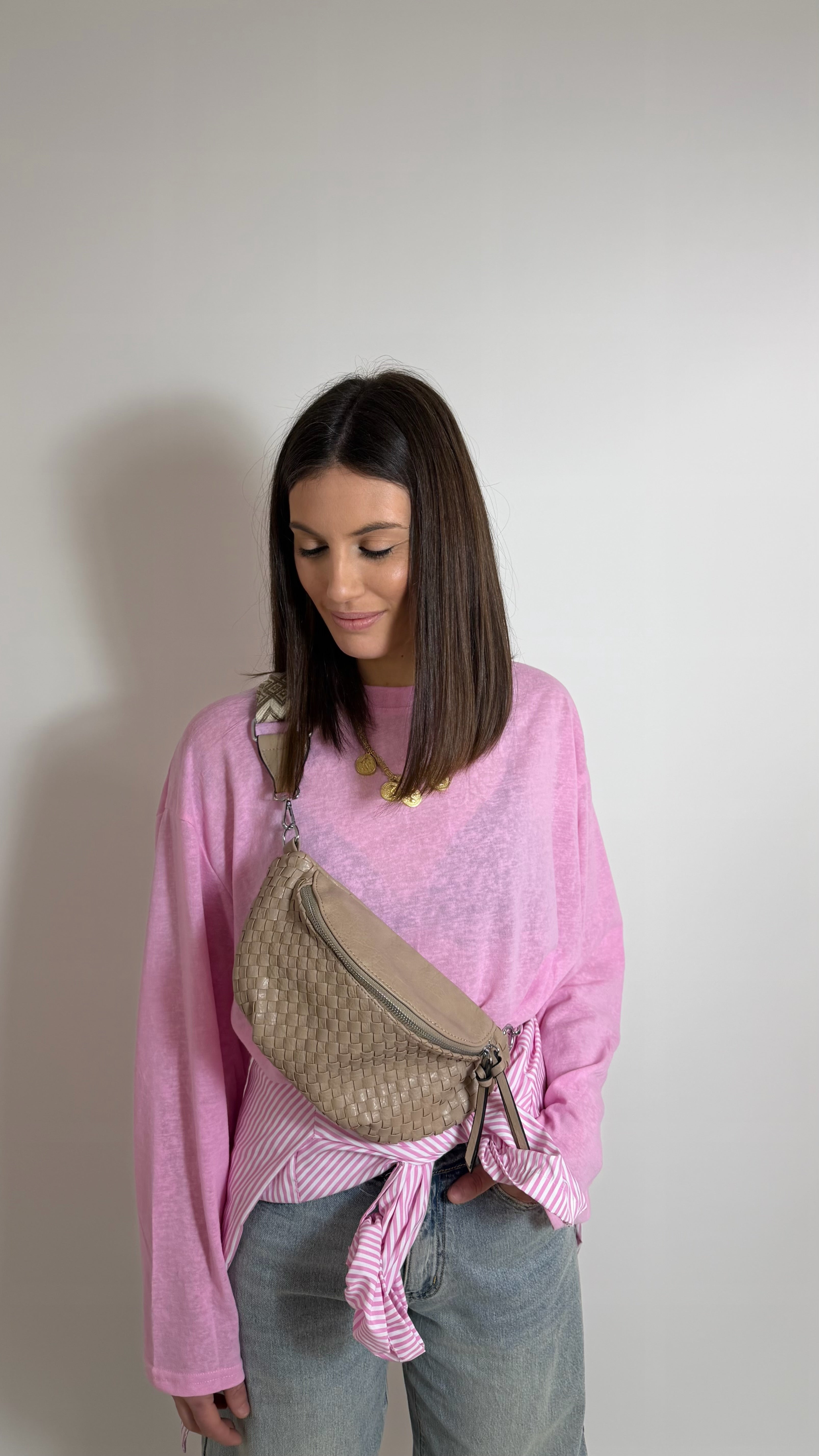 Bag Marsupio Weave Nude