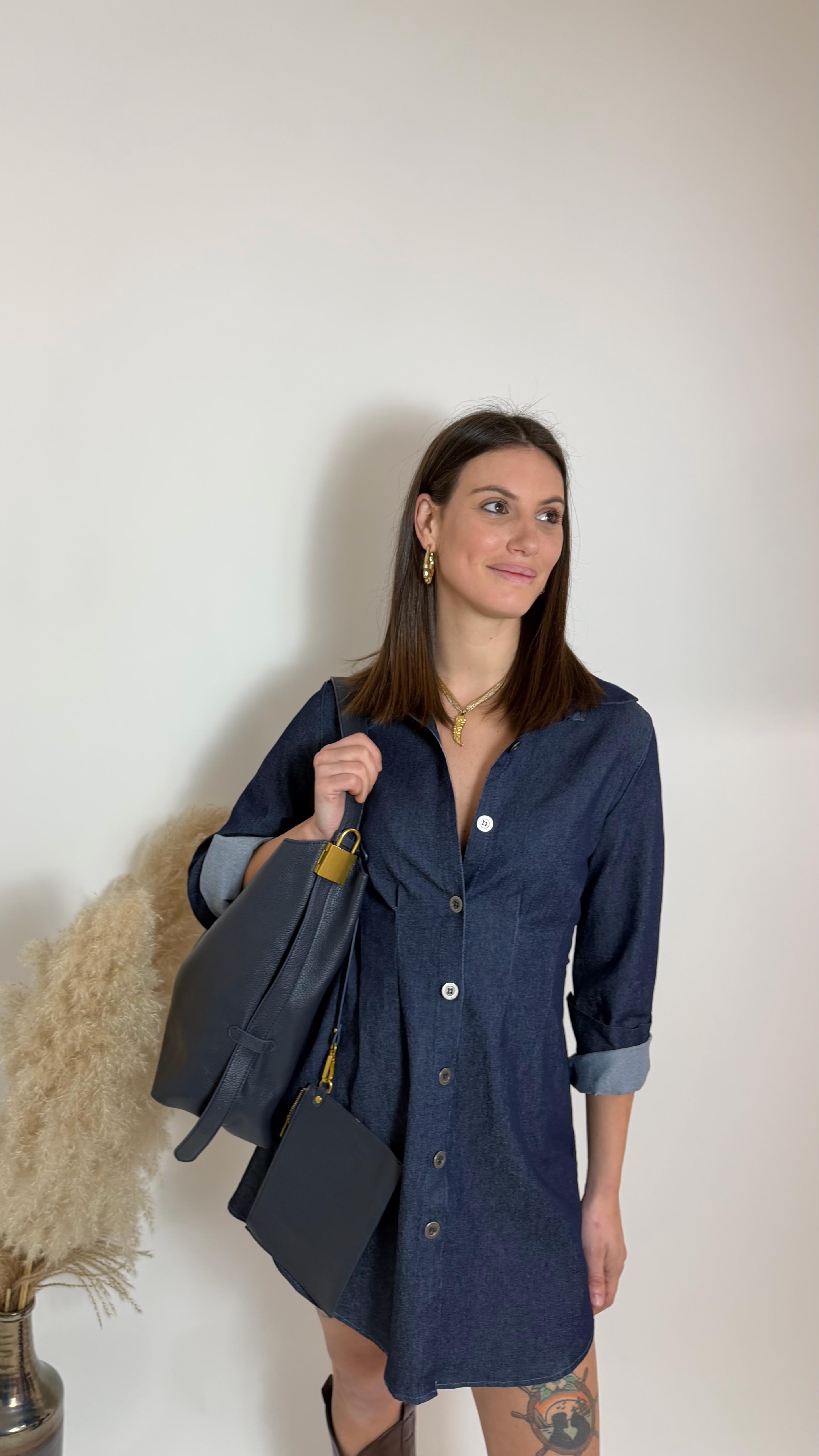 Maxi Camicia Chambray