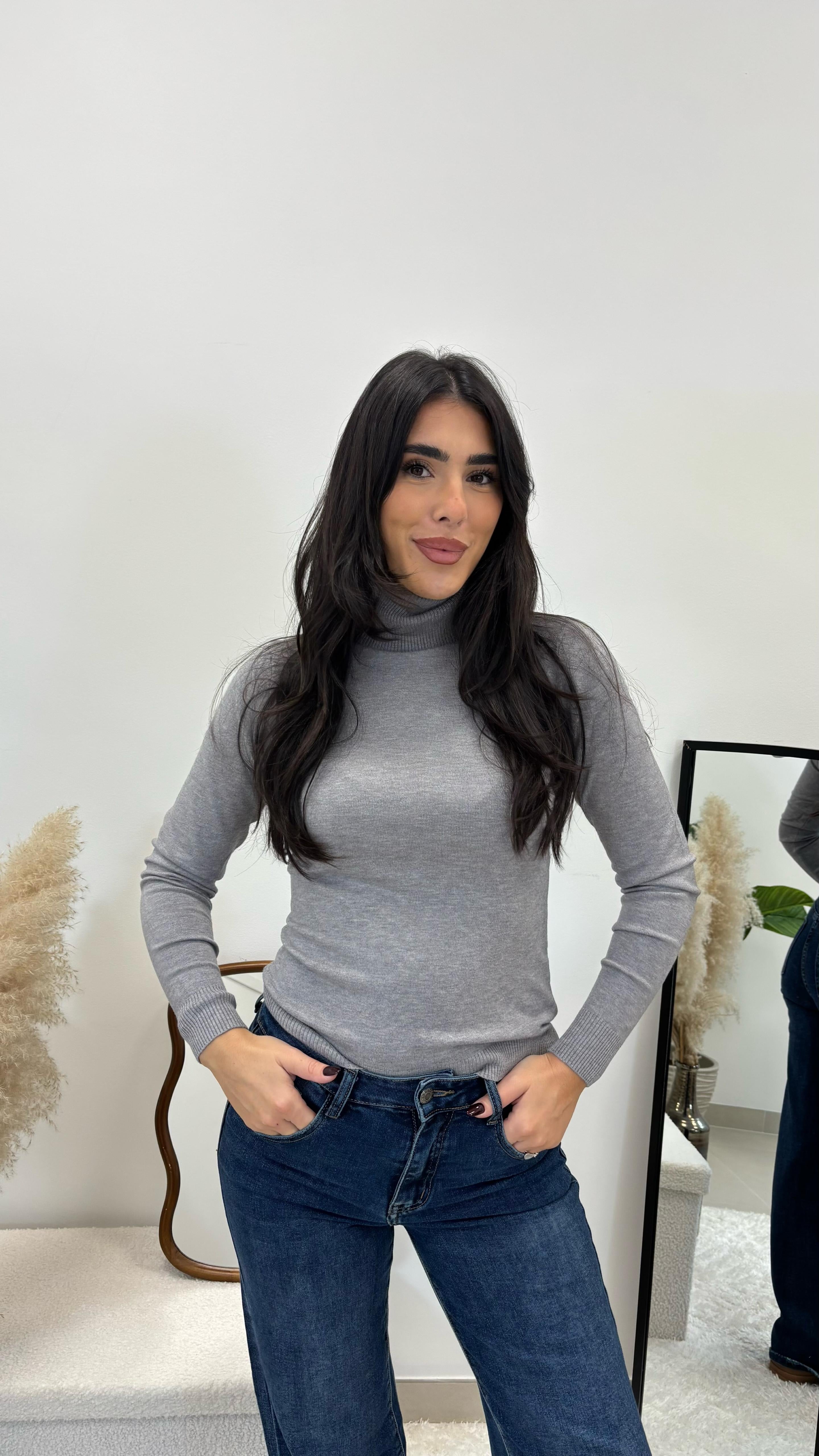 Pull Be You Collo Alto Grigio Perla