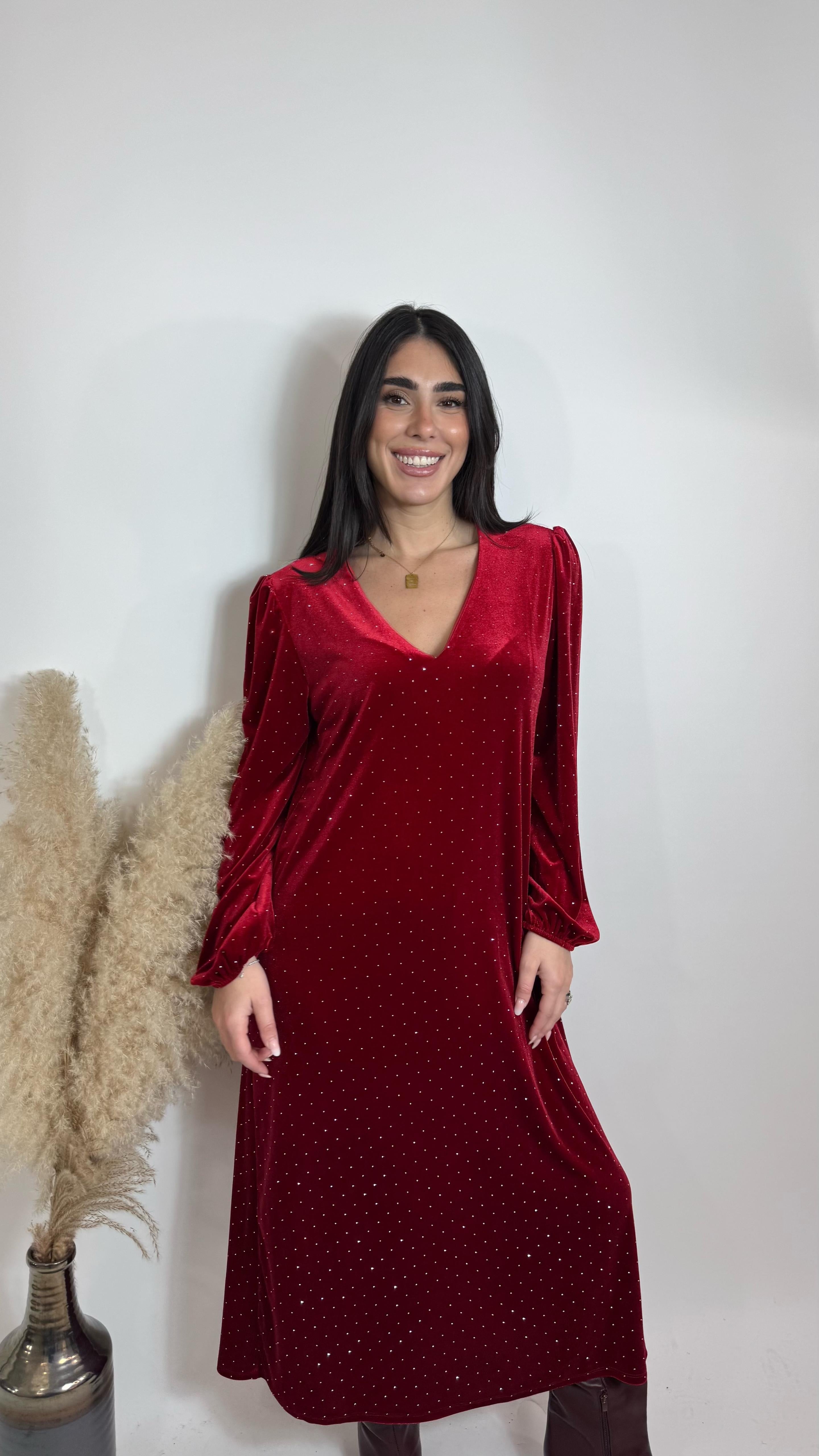 ✨Abito Velvet Sparkling Rosso