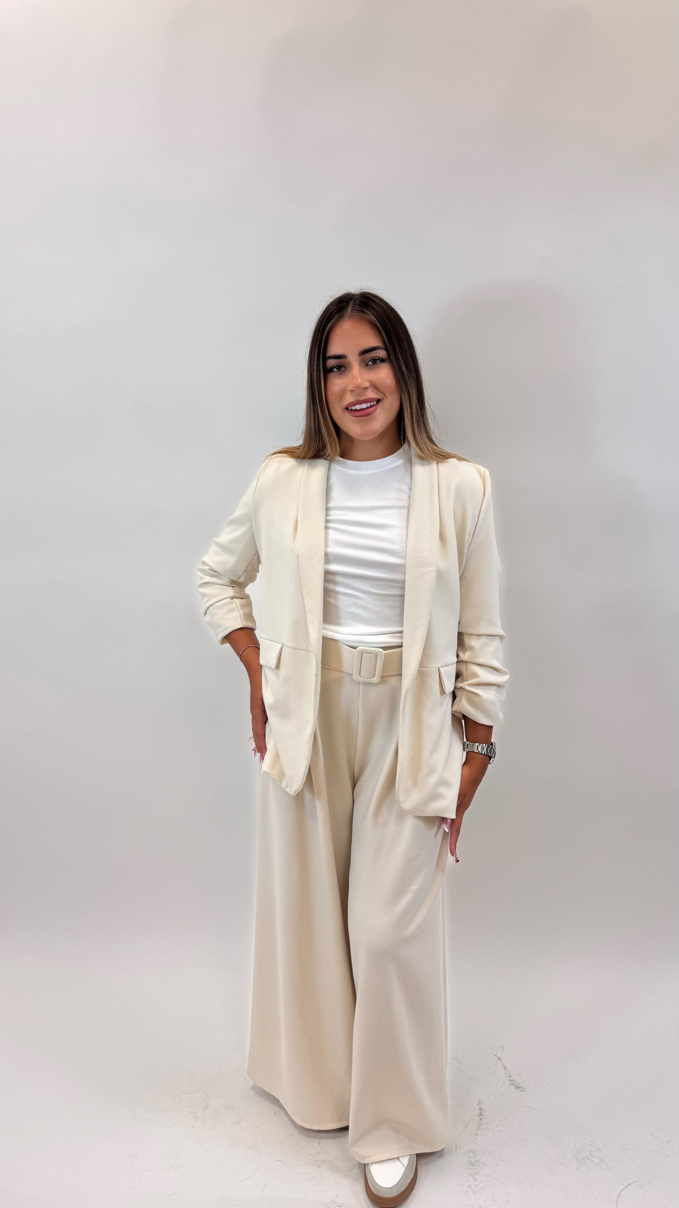 Pantalone Full Lenght Spigato Burro