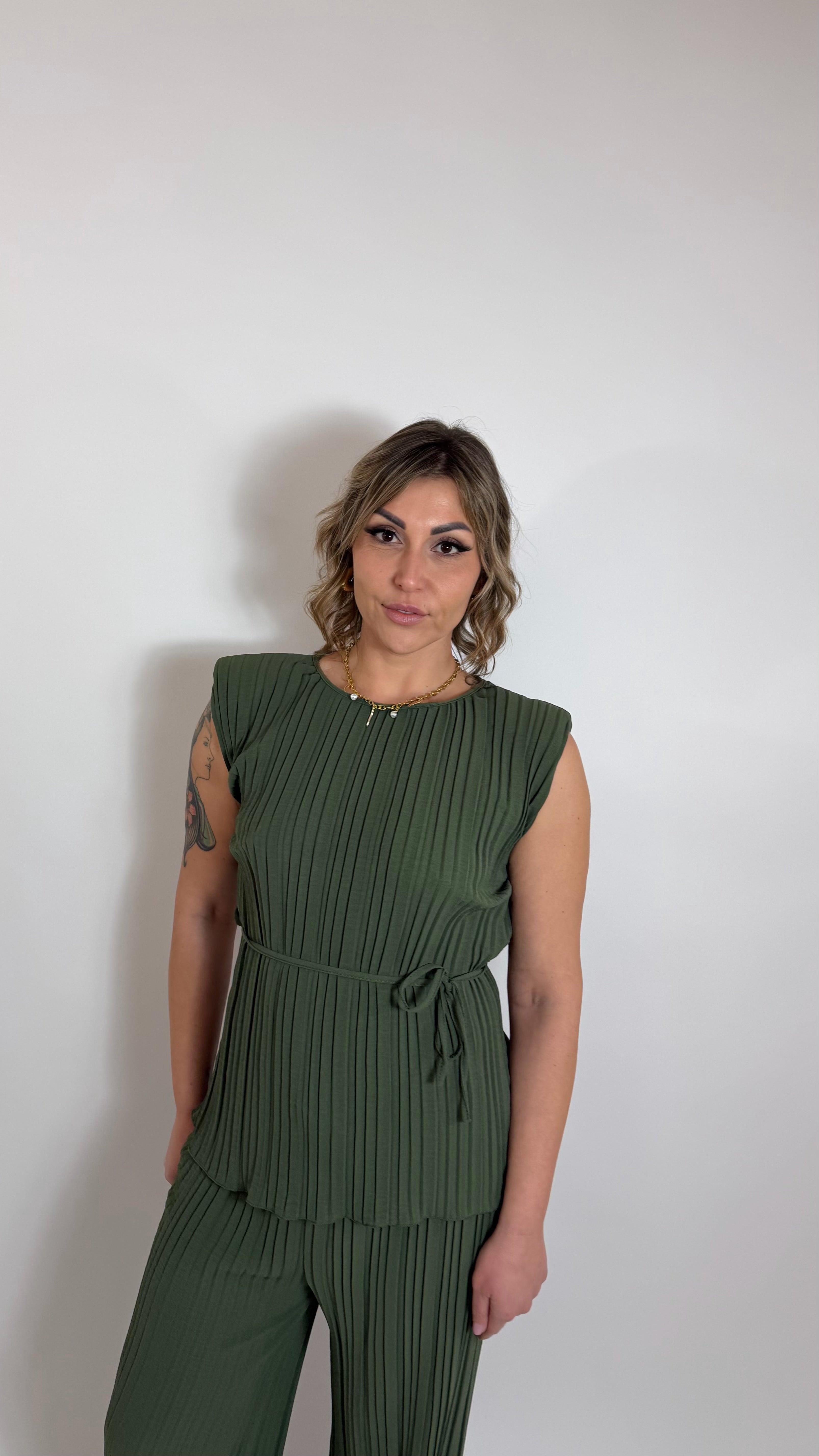 Plissè Couture Set Verde Utility