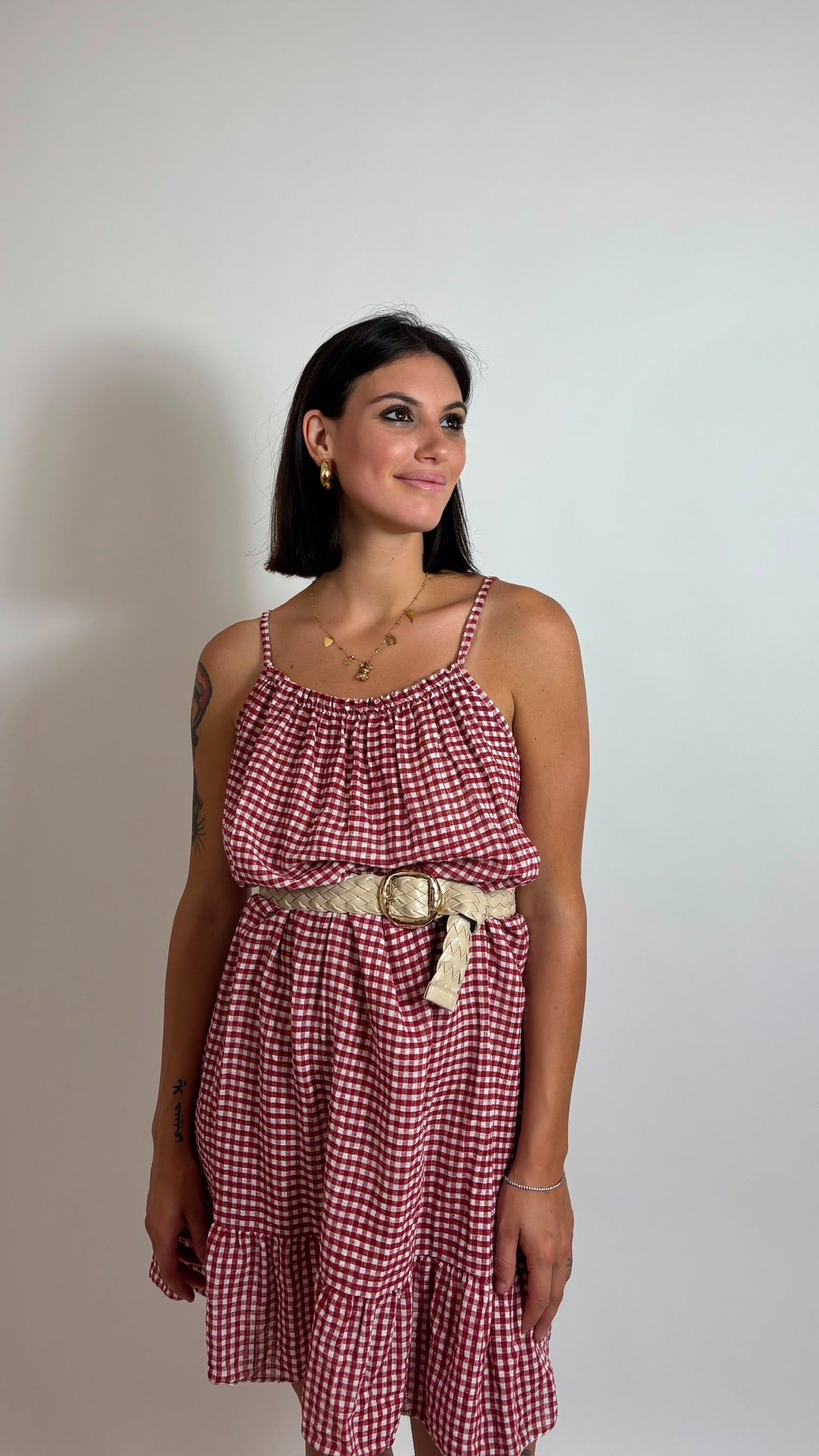 Happy Dress Vichy Burgundy