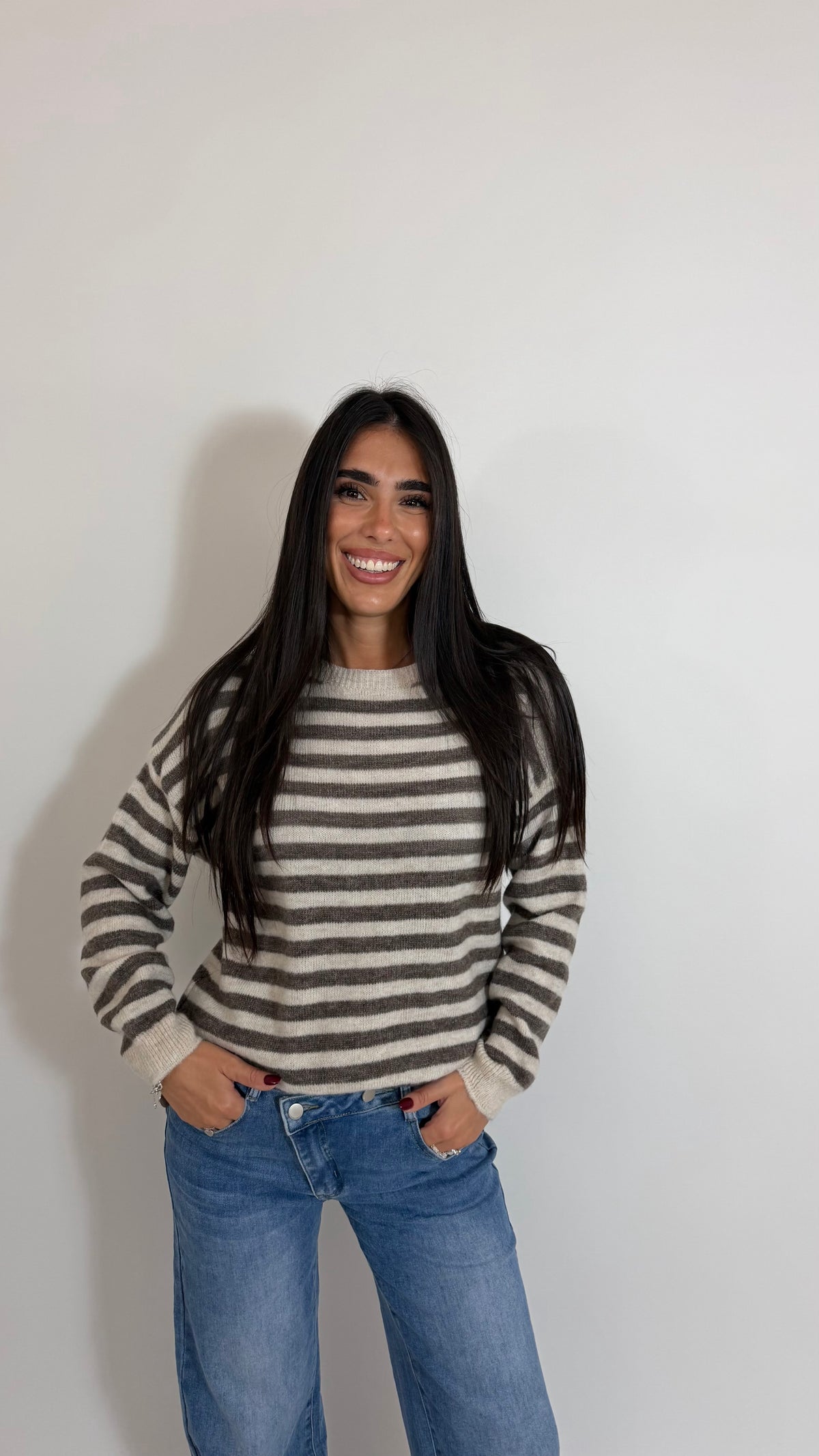 Pull Stripe Burro/Tortora