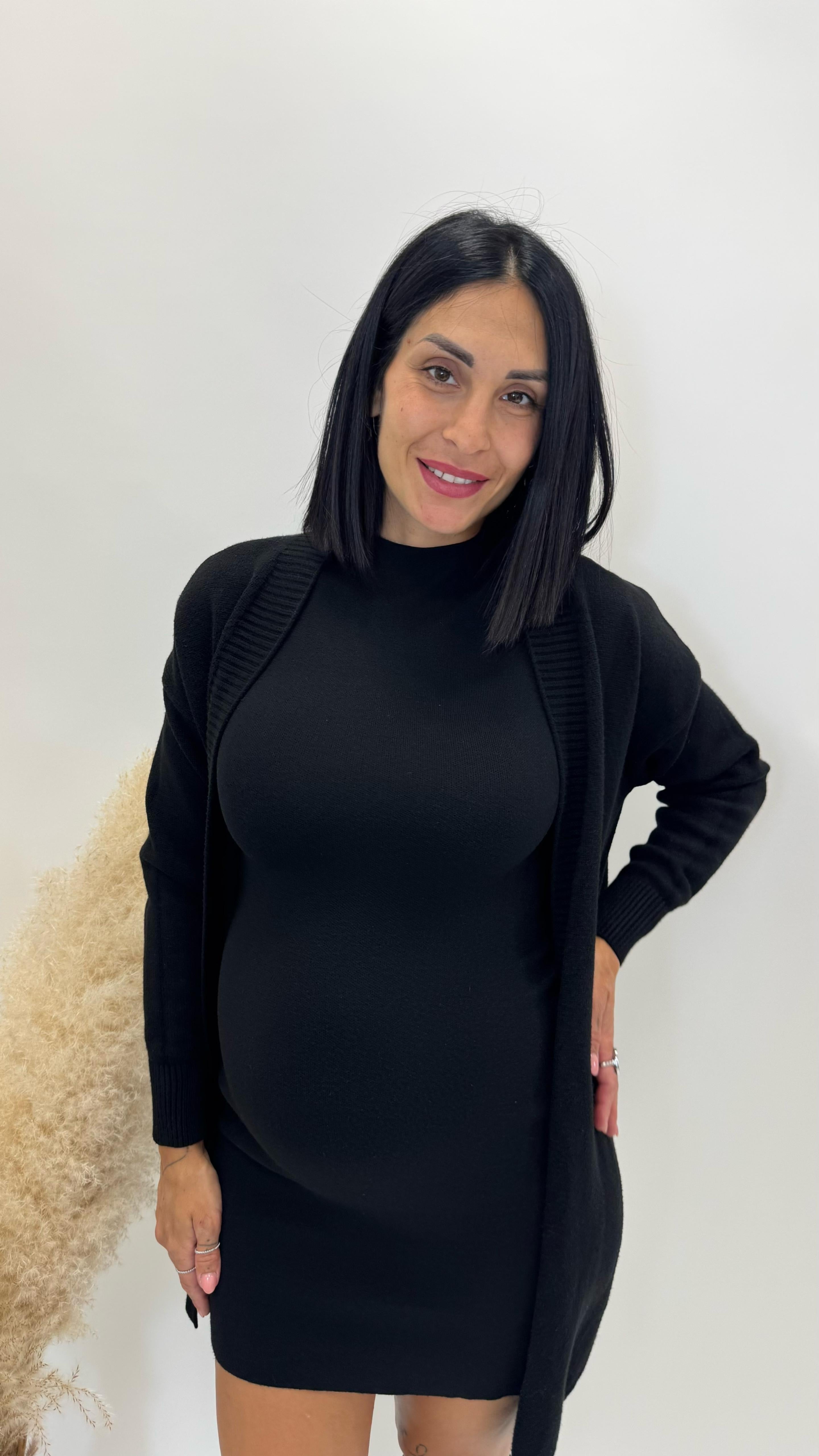 Cardigan Cannolè Top Quality Nero