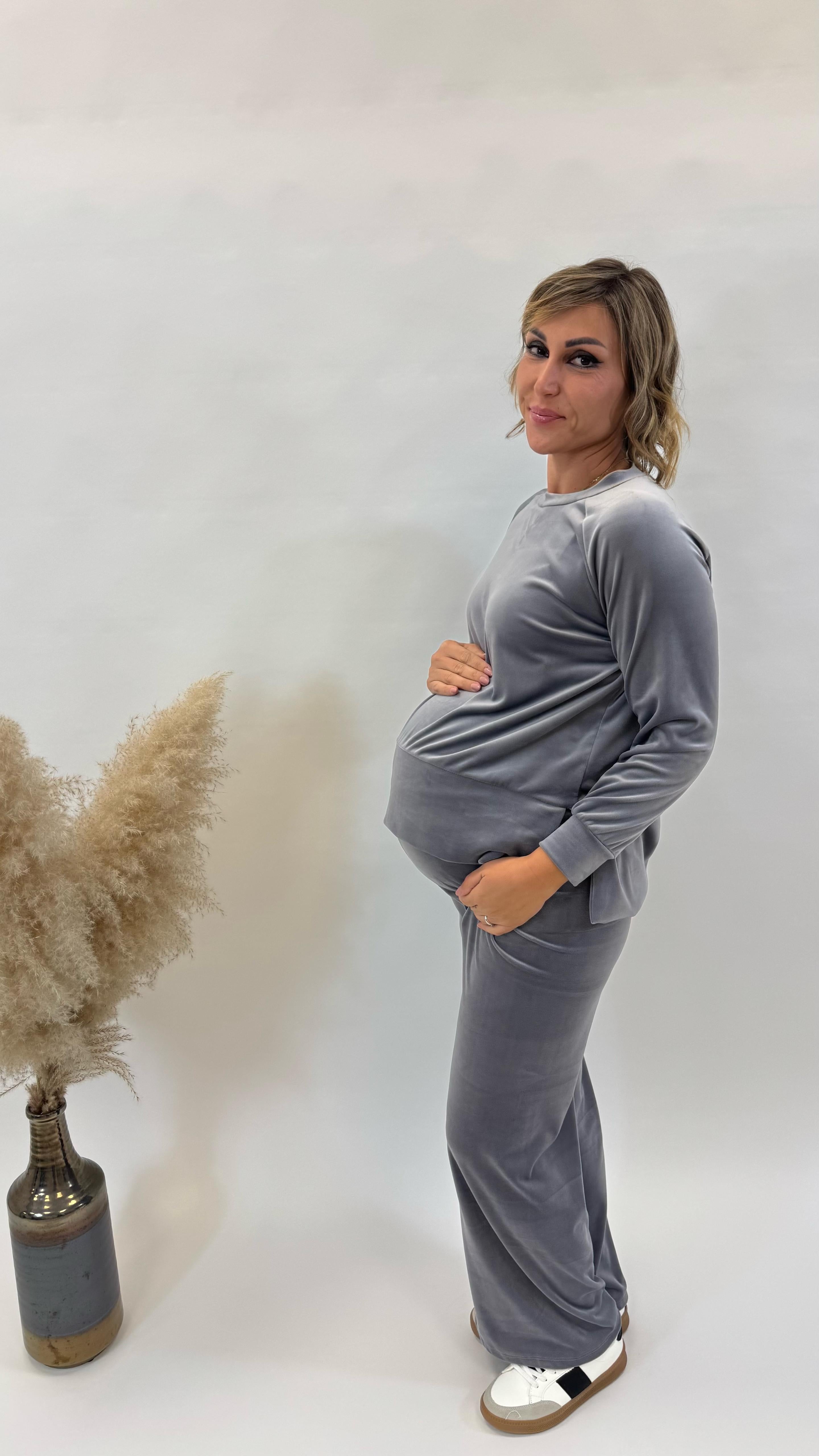 Tuta Flare Velvet Grigio Perla