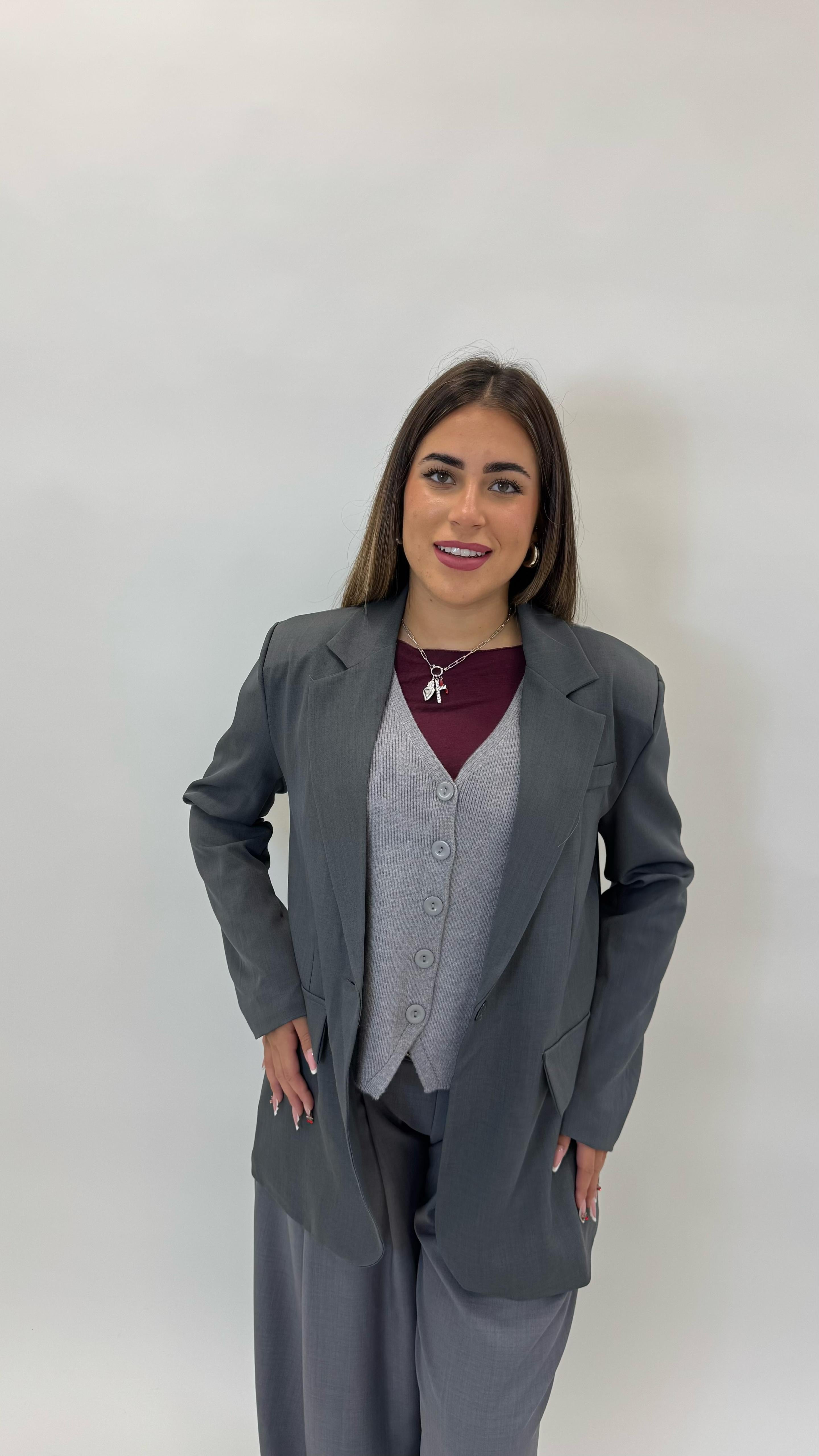 Gilet In Maglina Morbida Grigio Perla