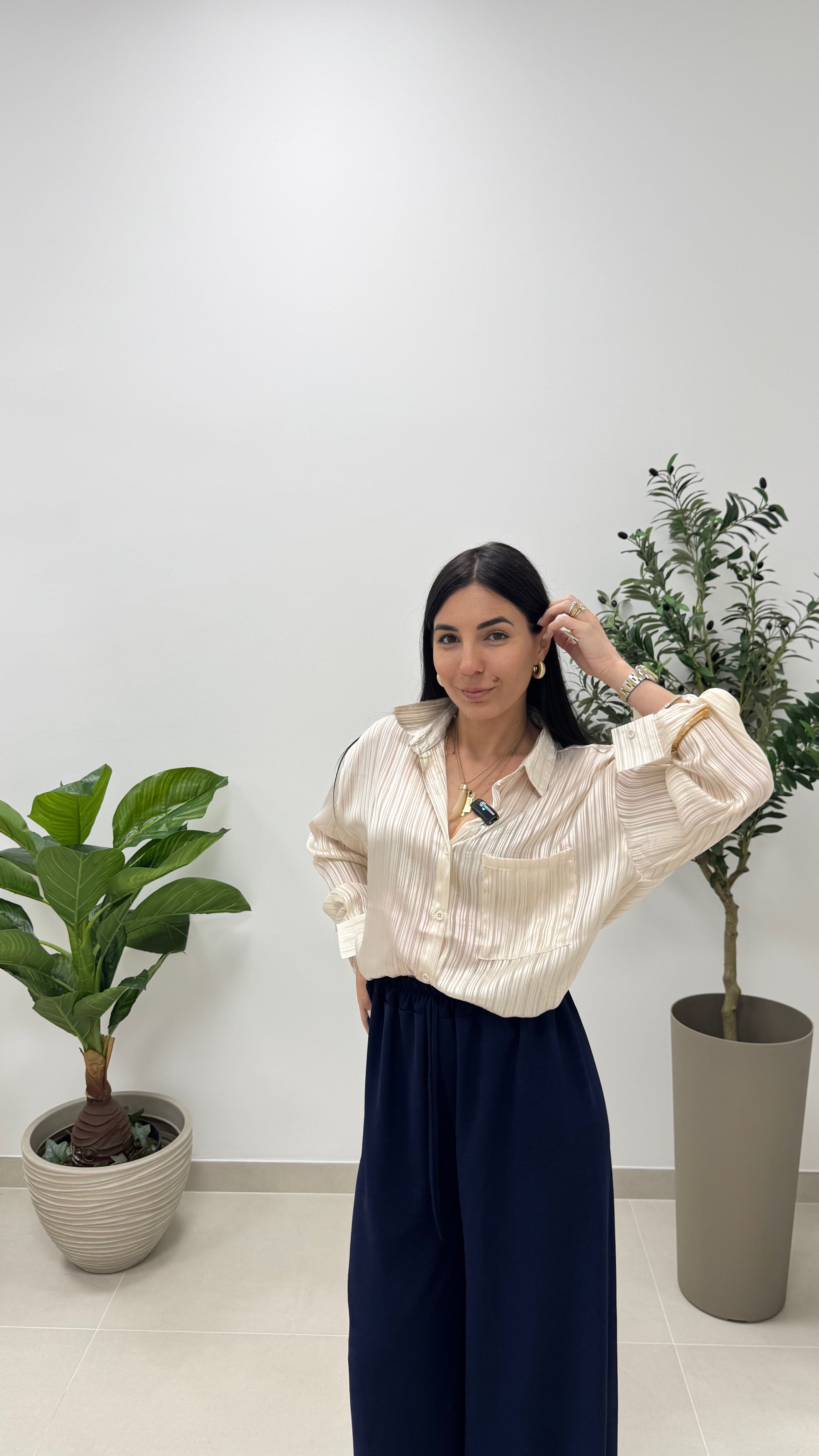 Camicia trasparenze nocciola