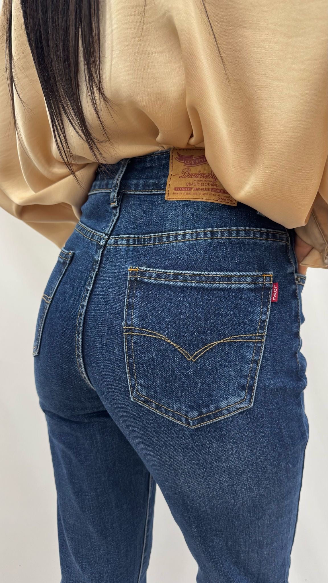 Jeans Mom Fit Lavaggio Scuro Inspo L*vis