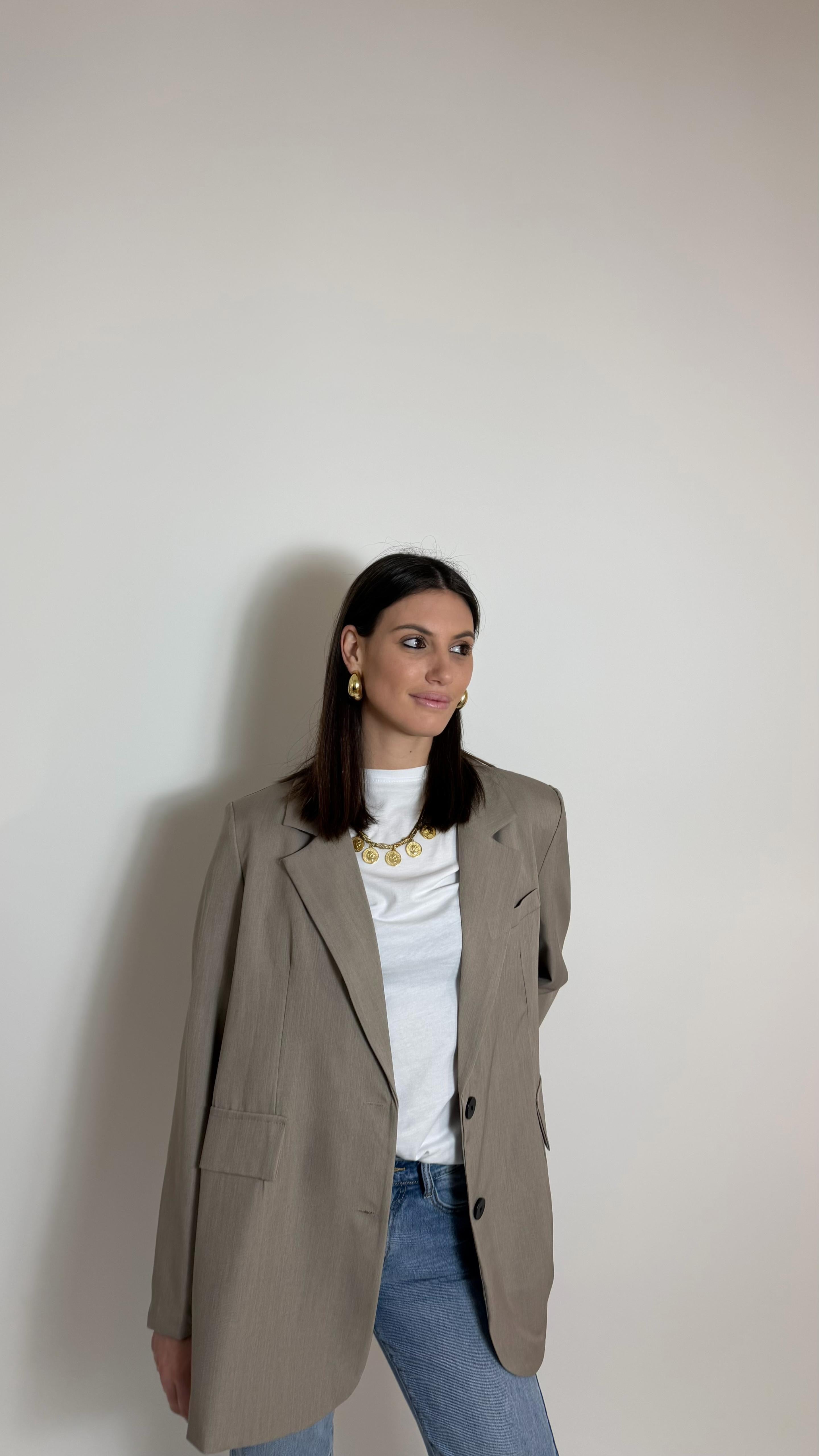 Giacca Oversize Tortora