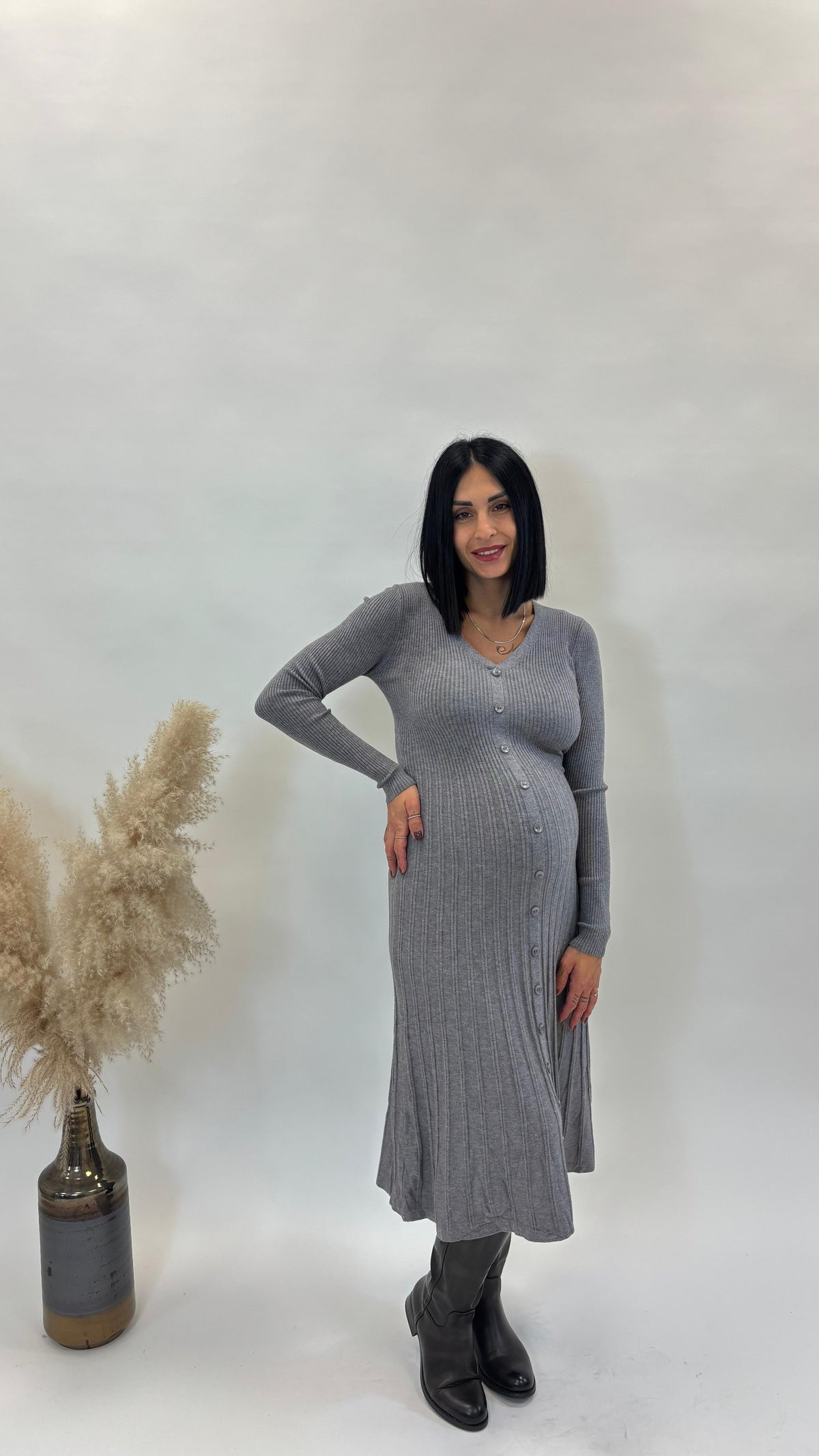 Abito Gala Grigio Perla