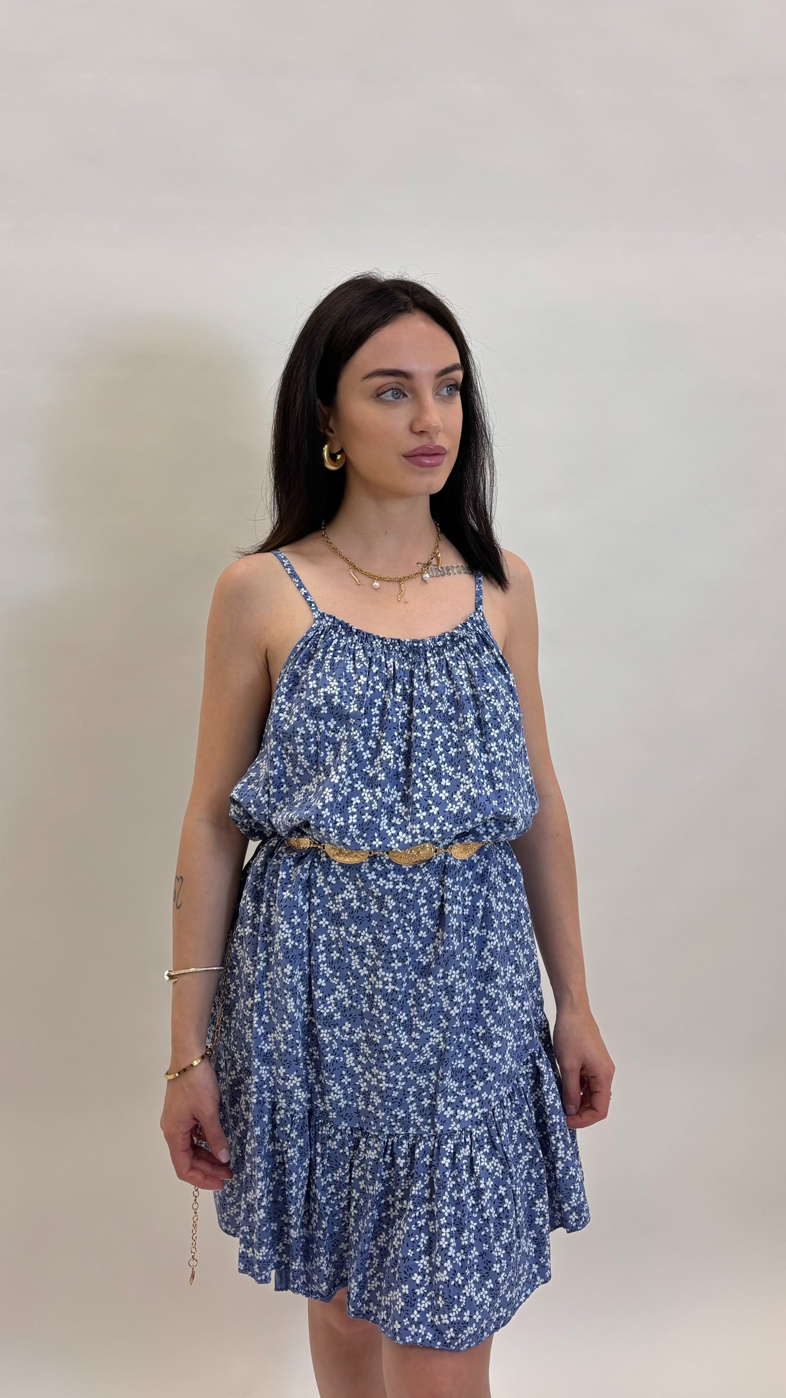 Mini Dress Bloom Indaco