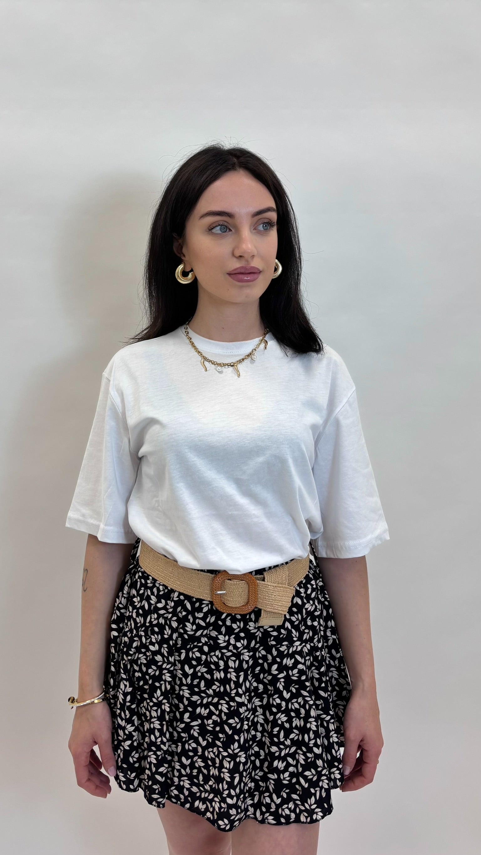 Skort Bloom con Cintura Nera