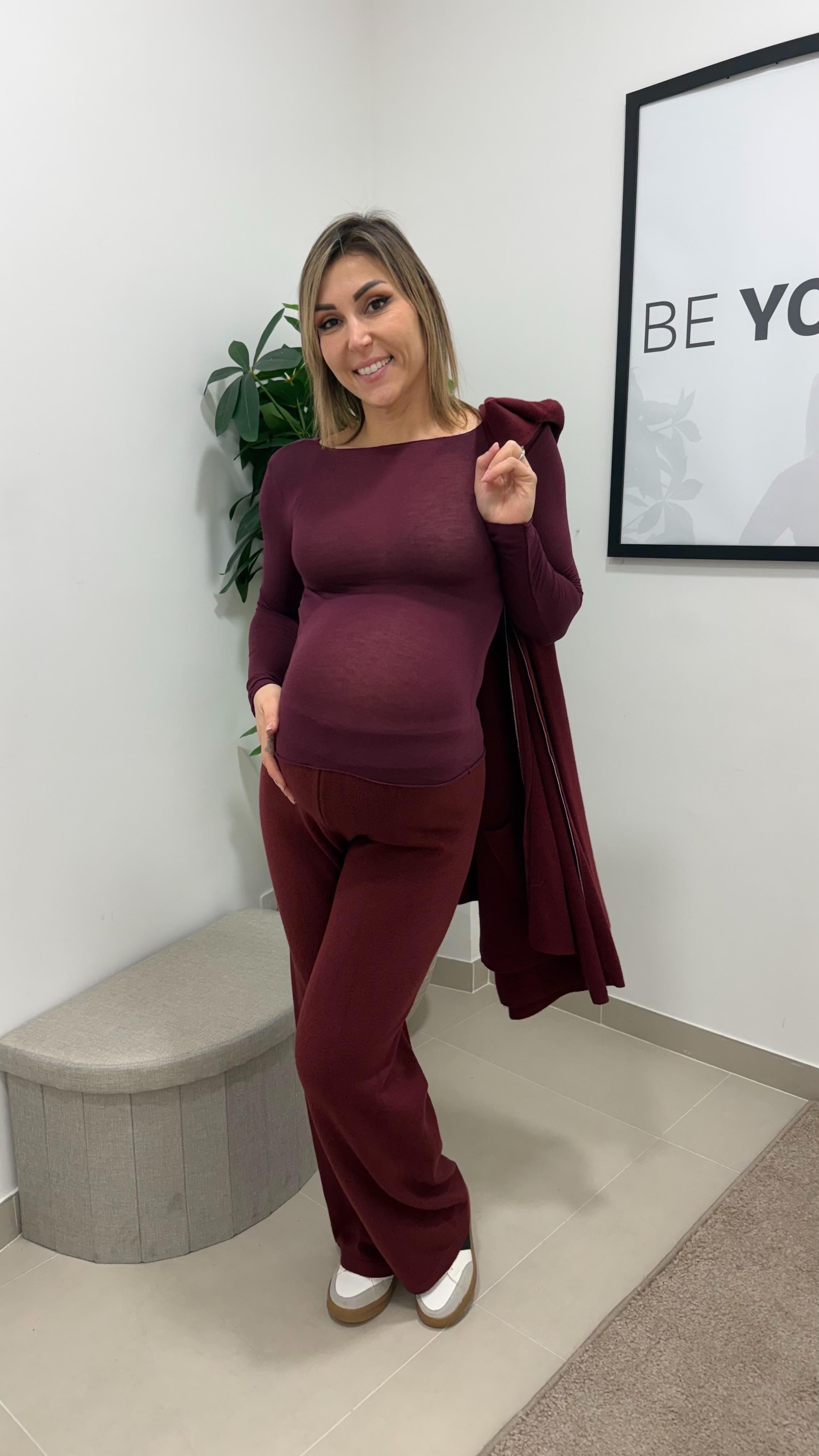 Pantalone Maglina Morbida Burgundy