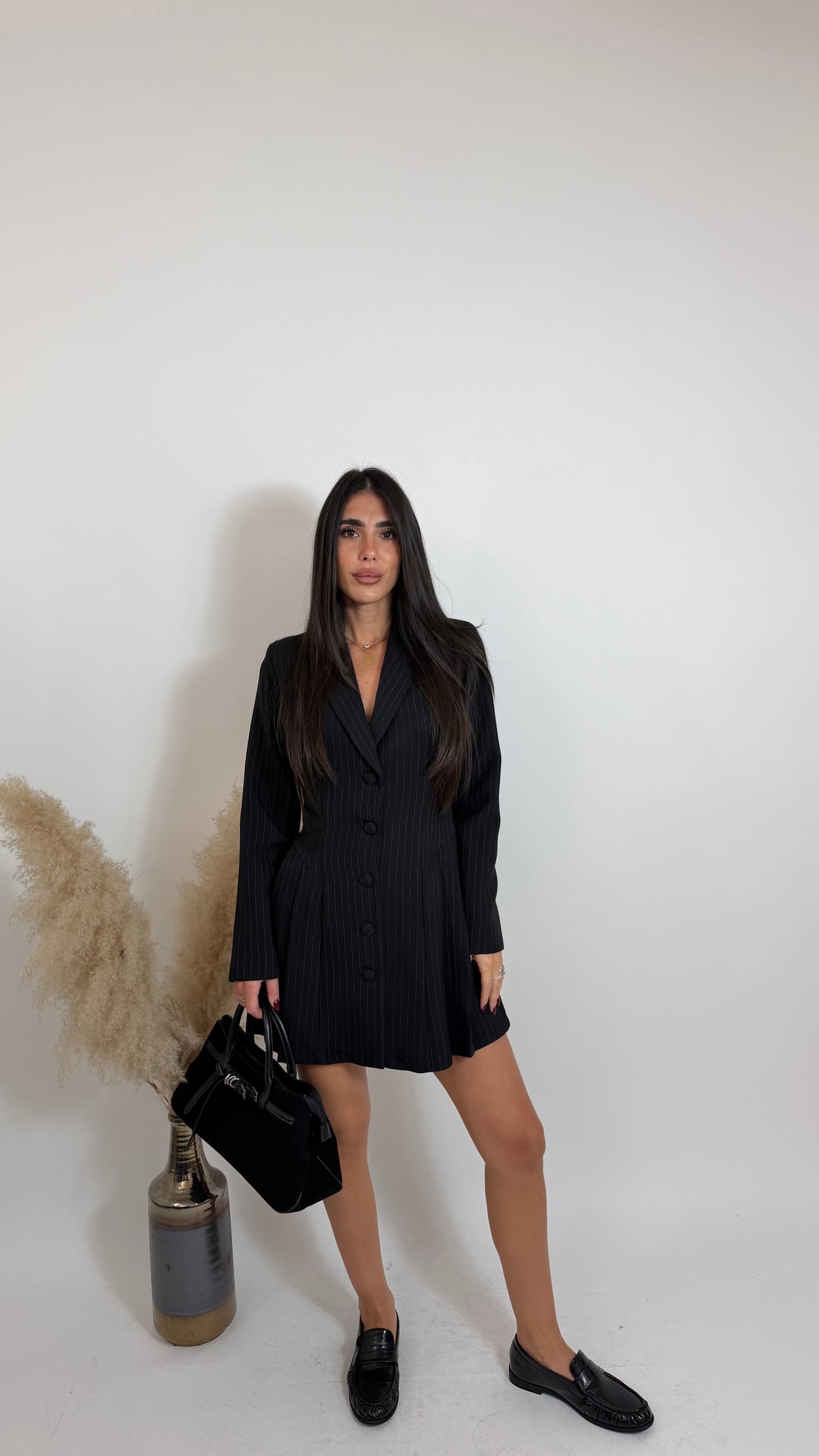 Abito Blazer Gessato Nero