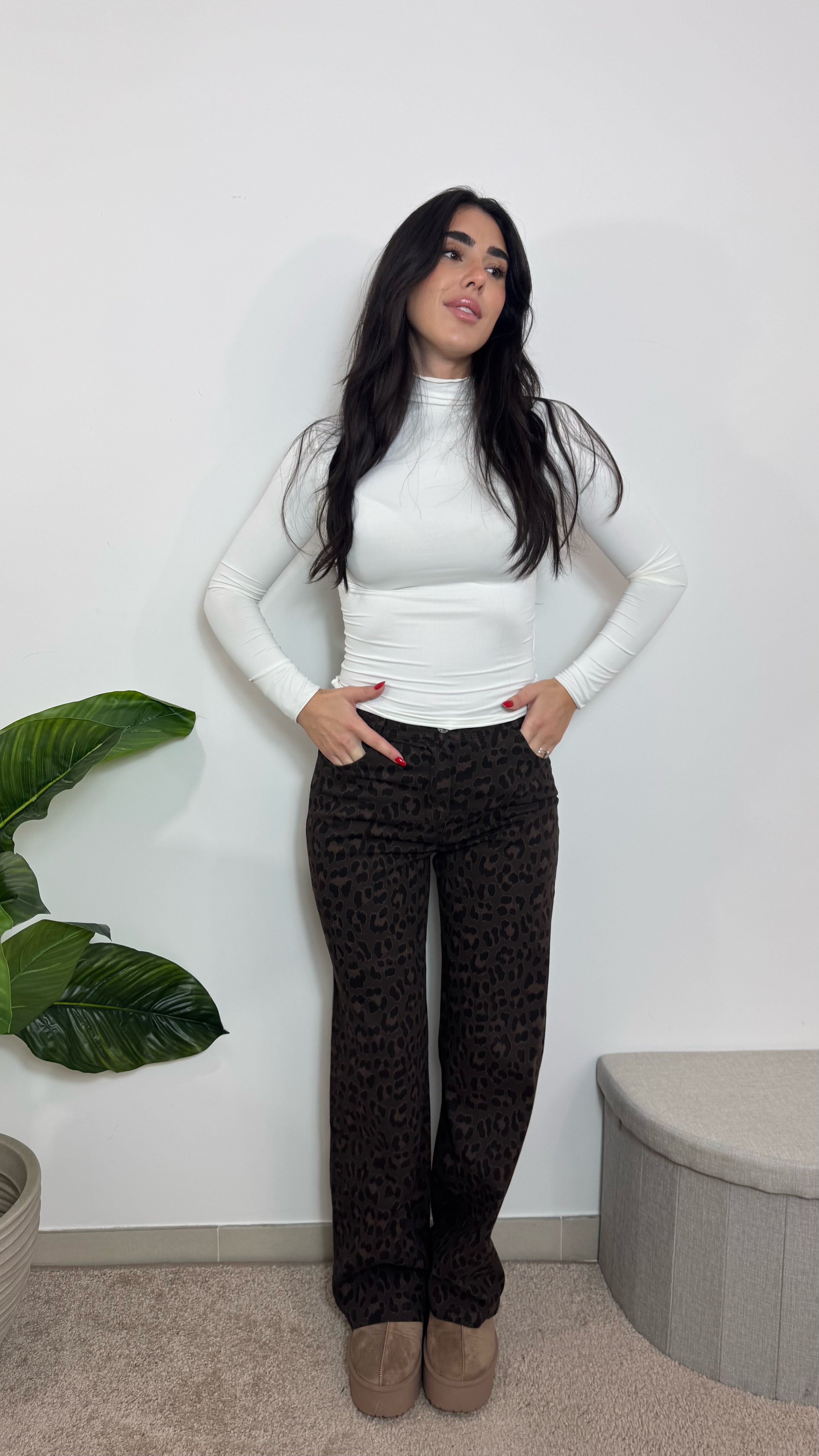 Maglia Basic Lycra Mezzo Collo Bianca