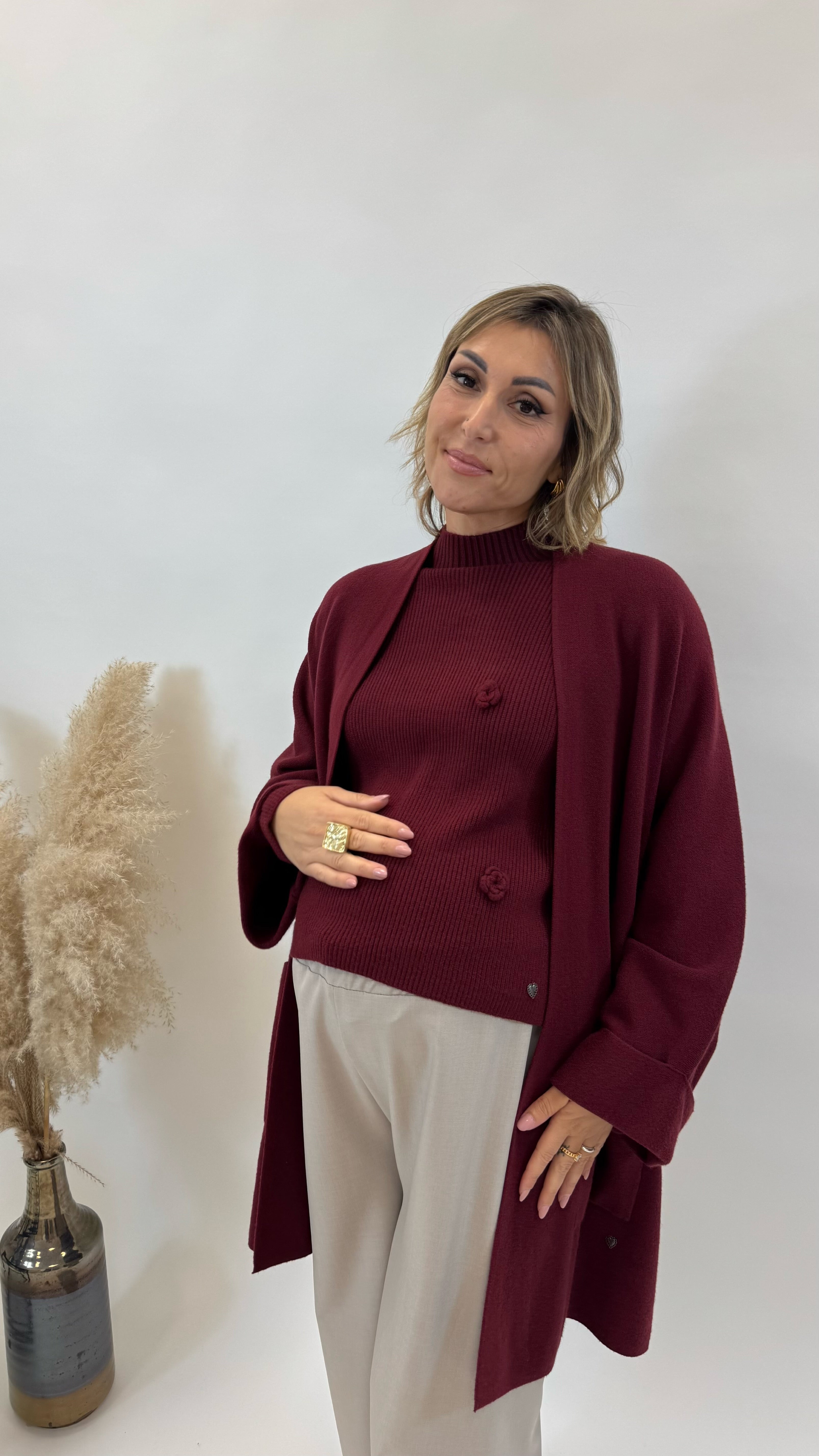 Cardigone High Quality Burgundy
