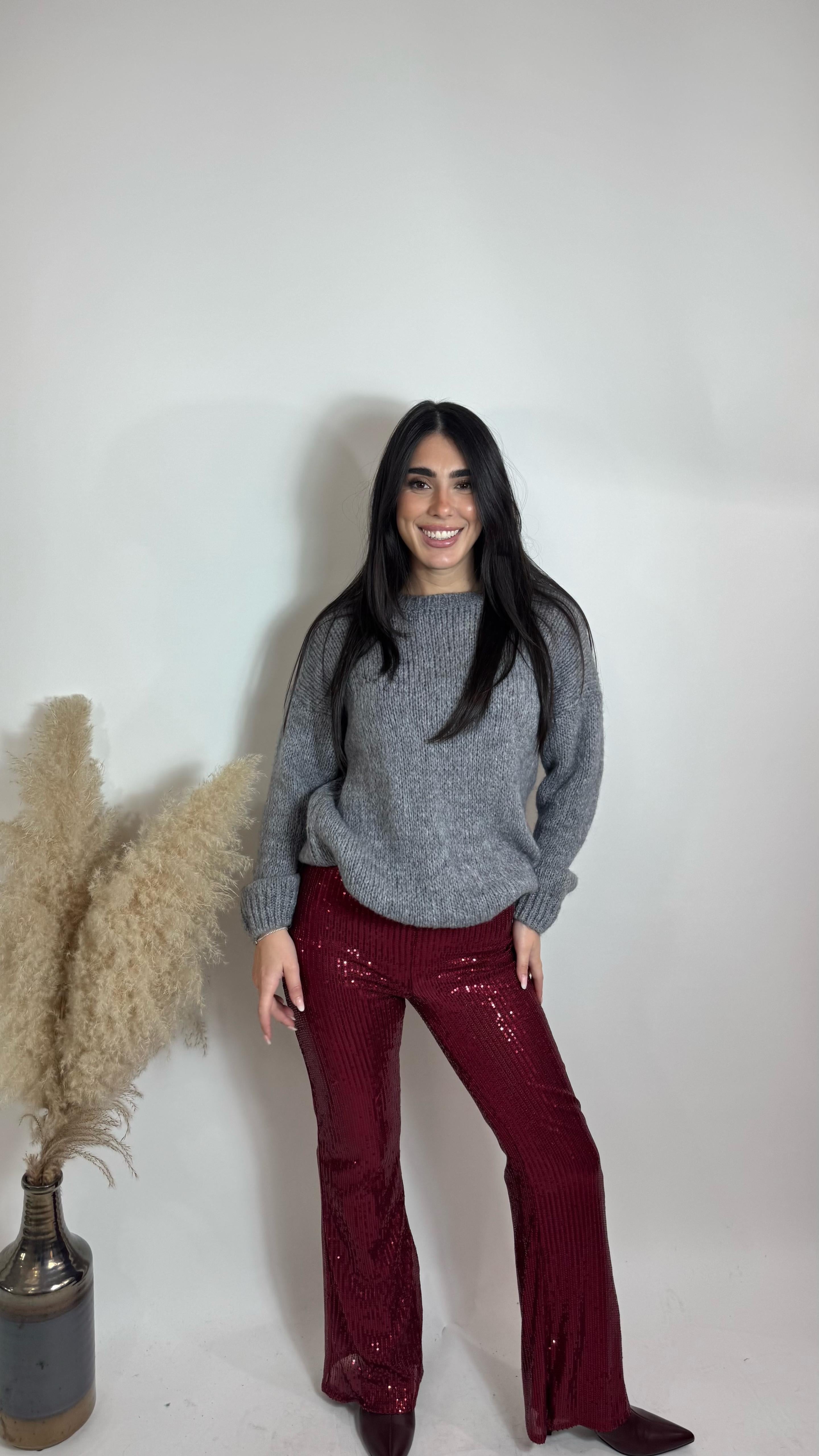 ✨Panta Flare Sparkling Burgundy