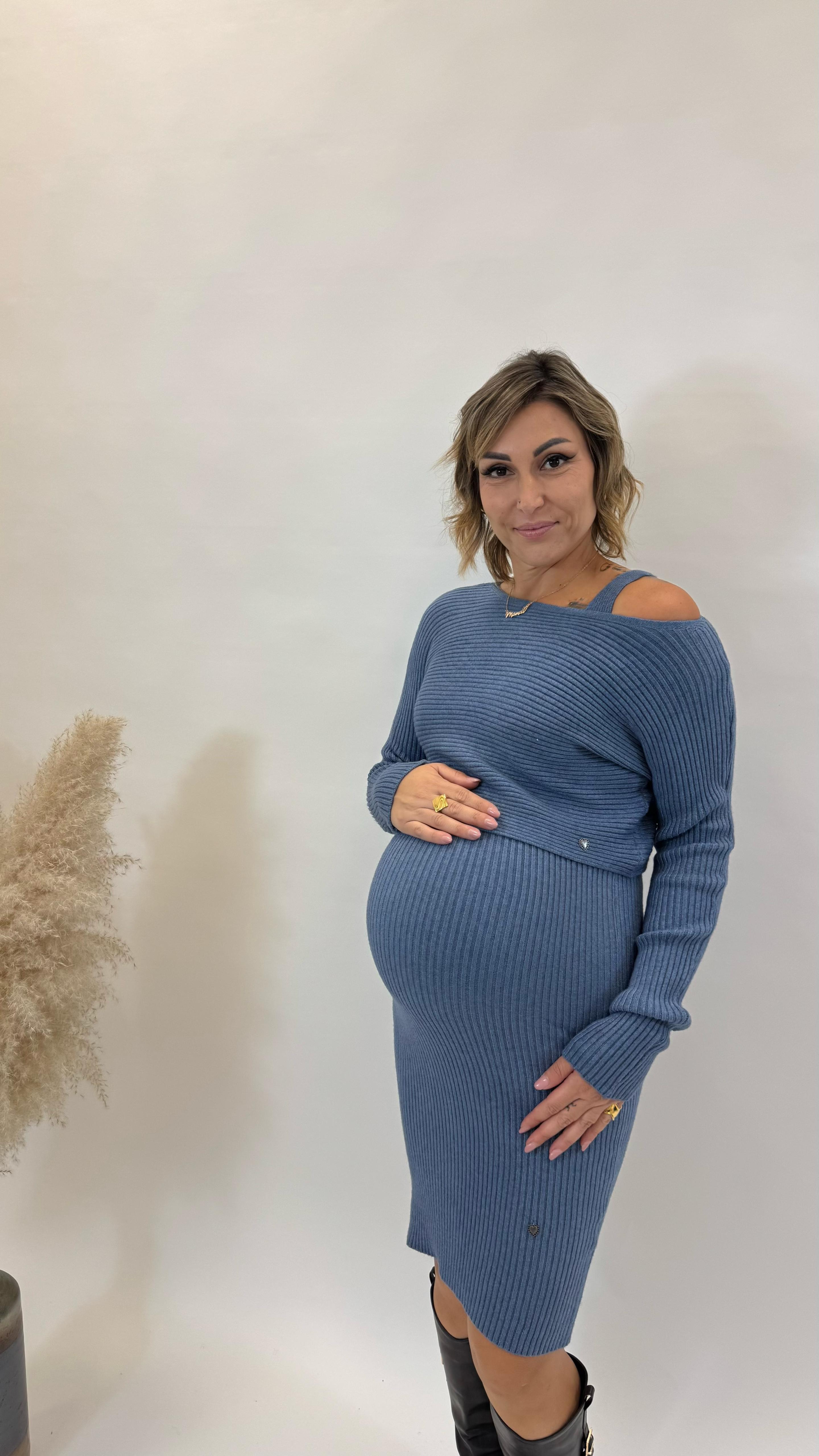 Abito Due Pezzi Azzurro Denim