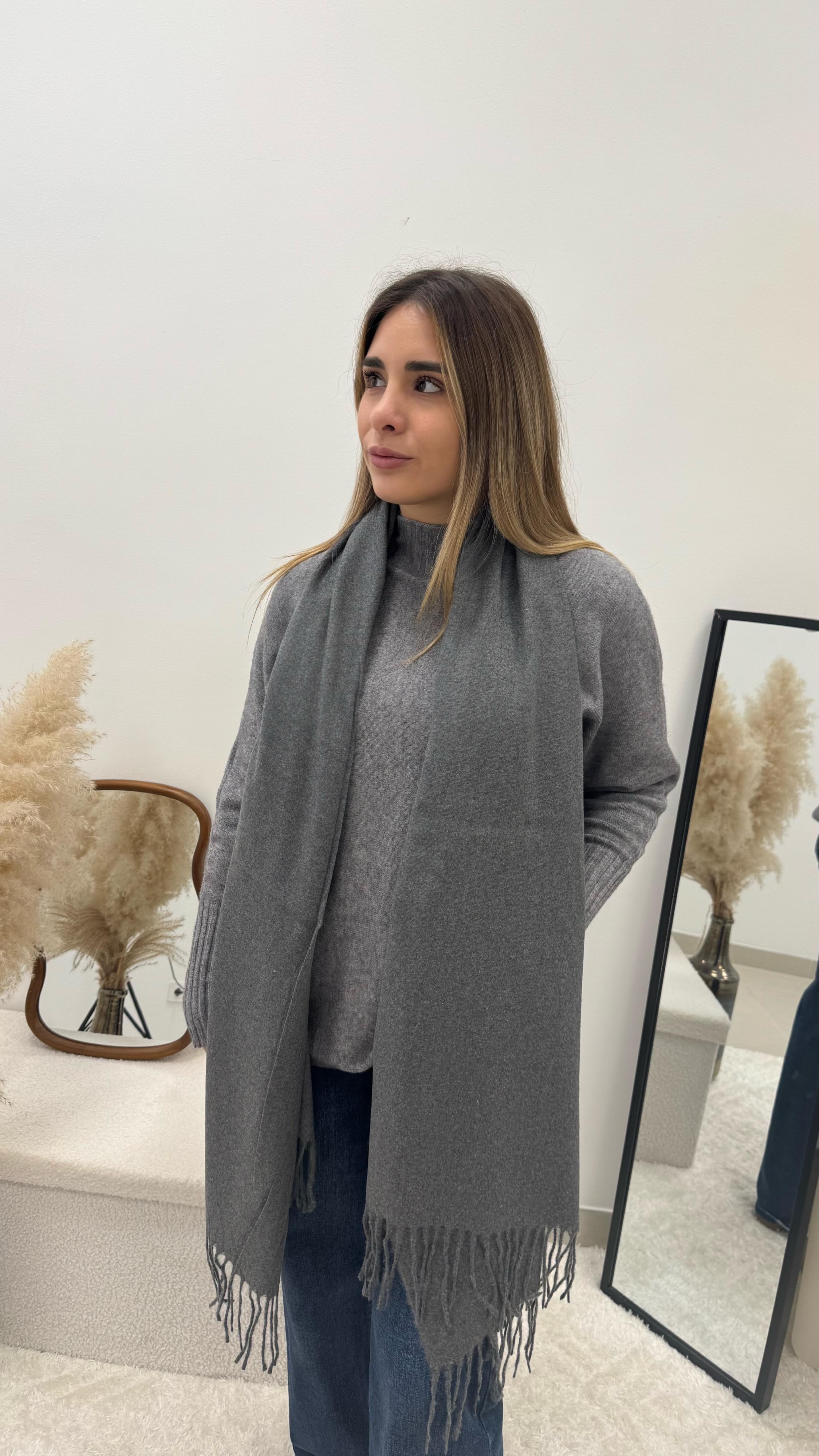 Sciarpa Basic Grigio Piombo