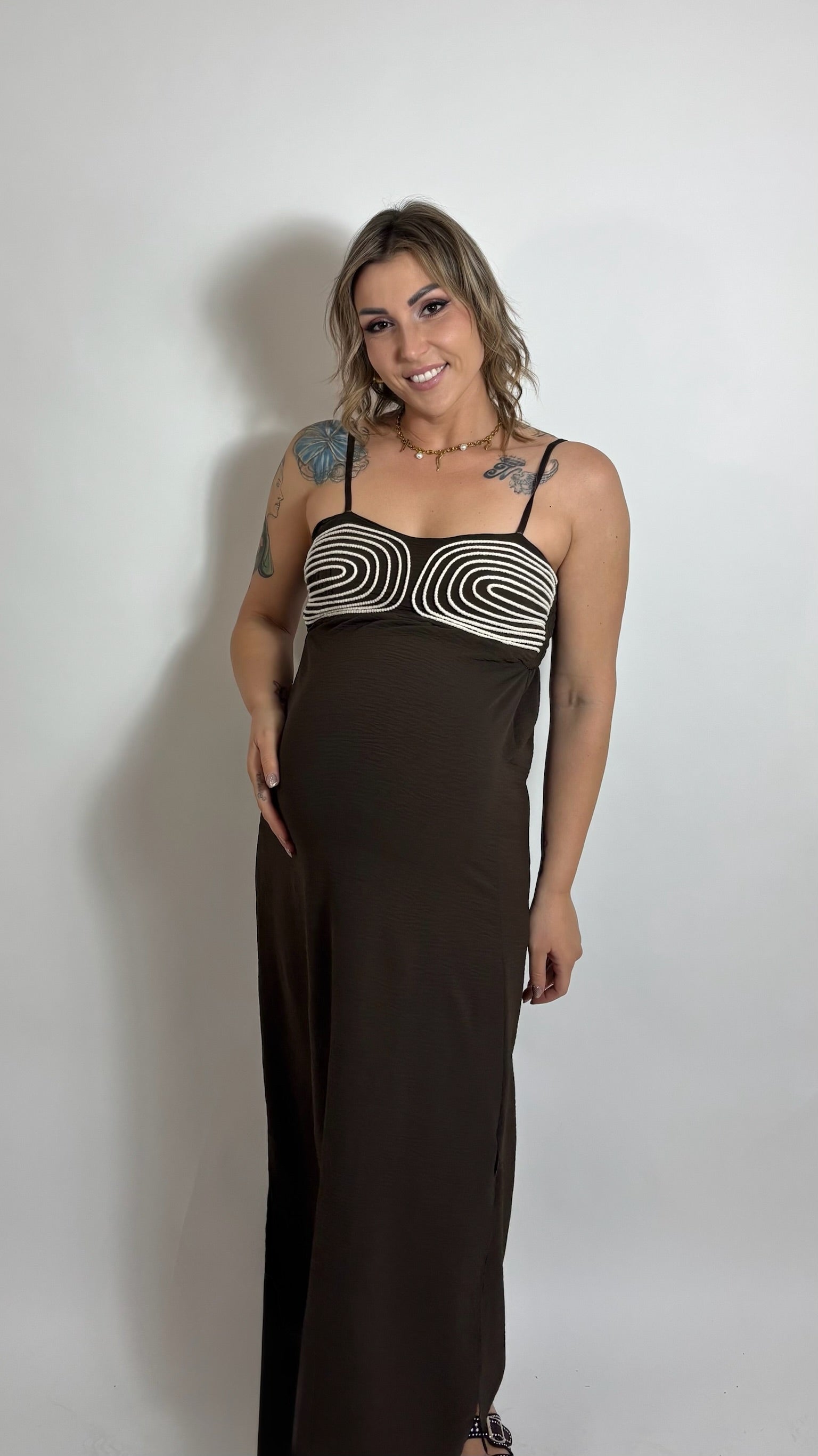 Abito Graphic Wave Choco