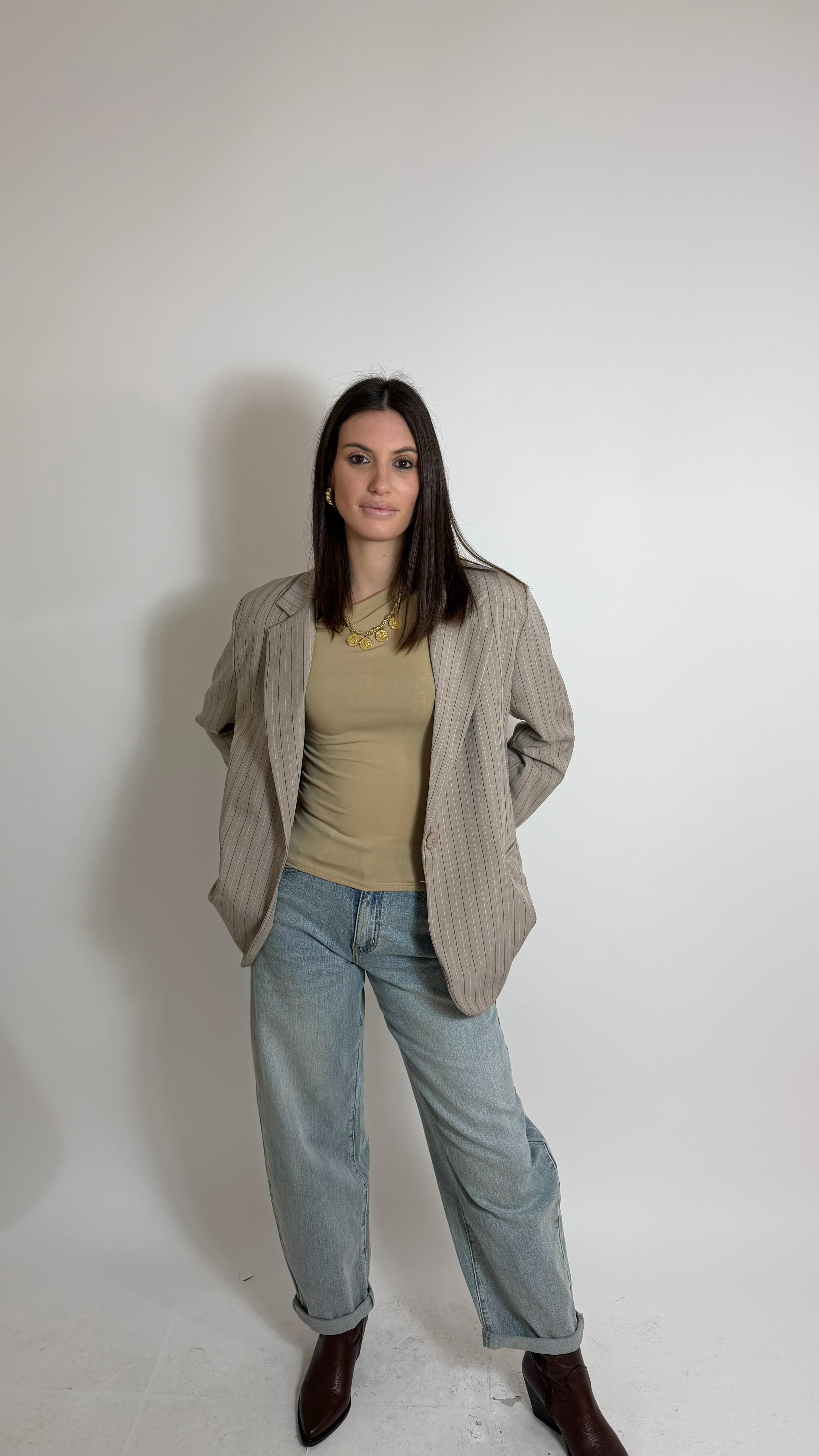 Tailleur Classic Gessato Nude