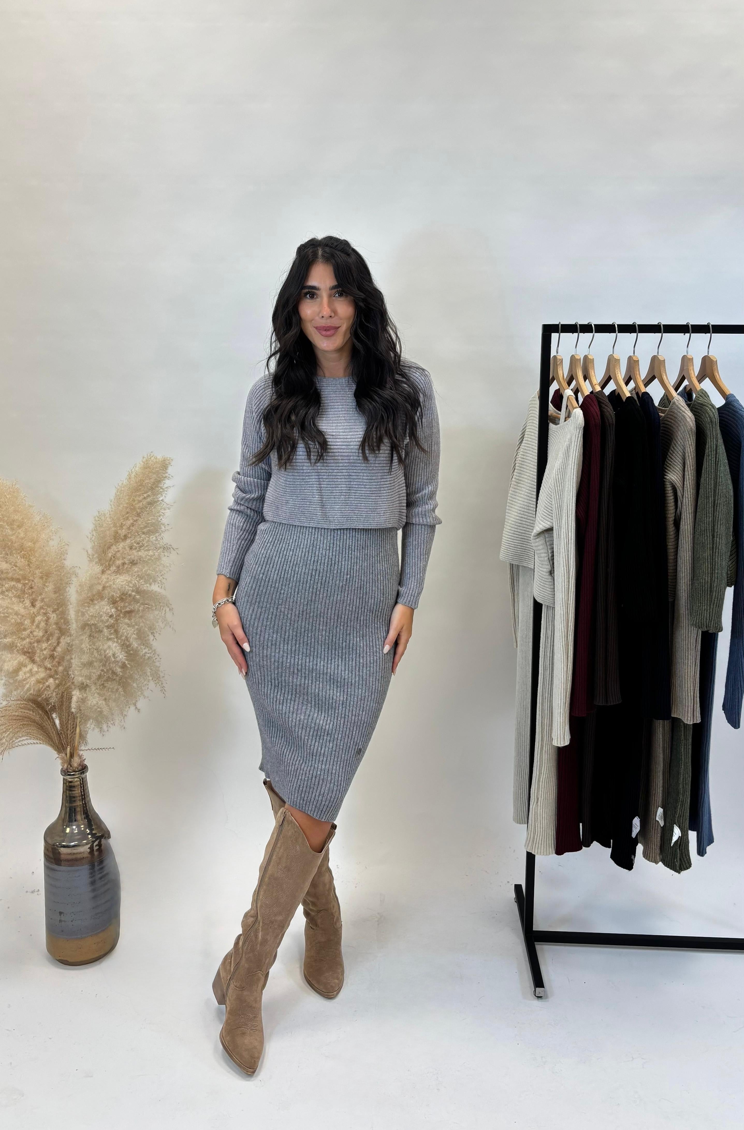 Abito Due Pezzi Grigio Perla