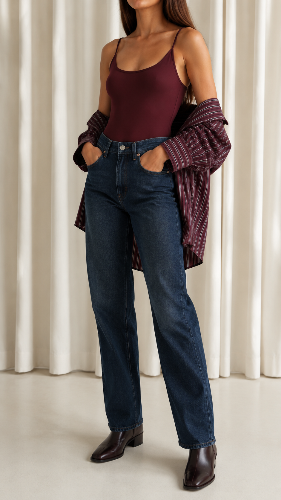 Body Bretella Sottile Burgundy