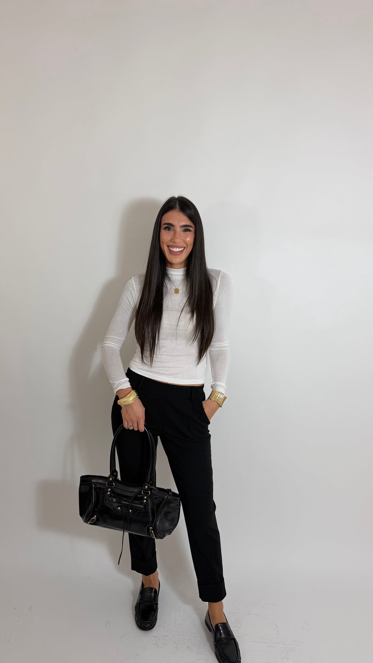 Pantalone Hide Cuff Nero