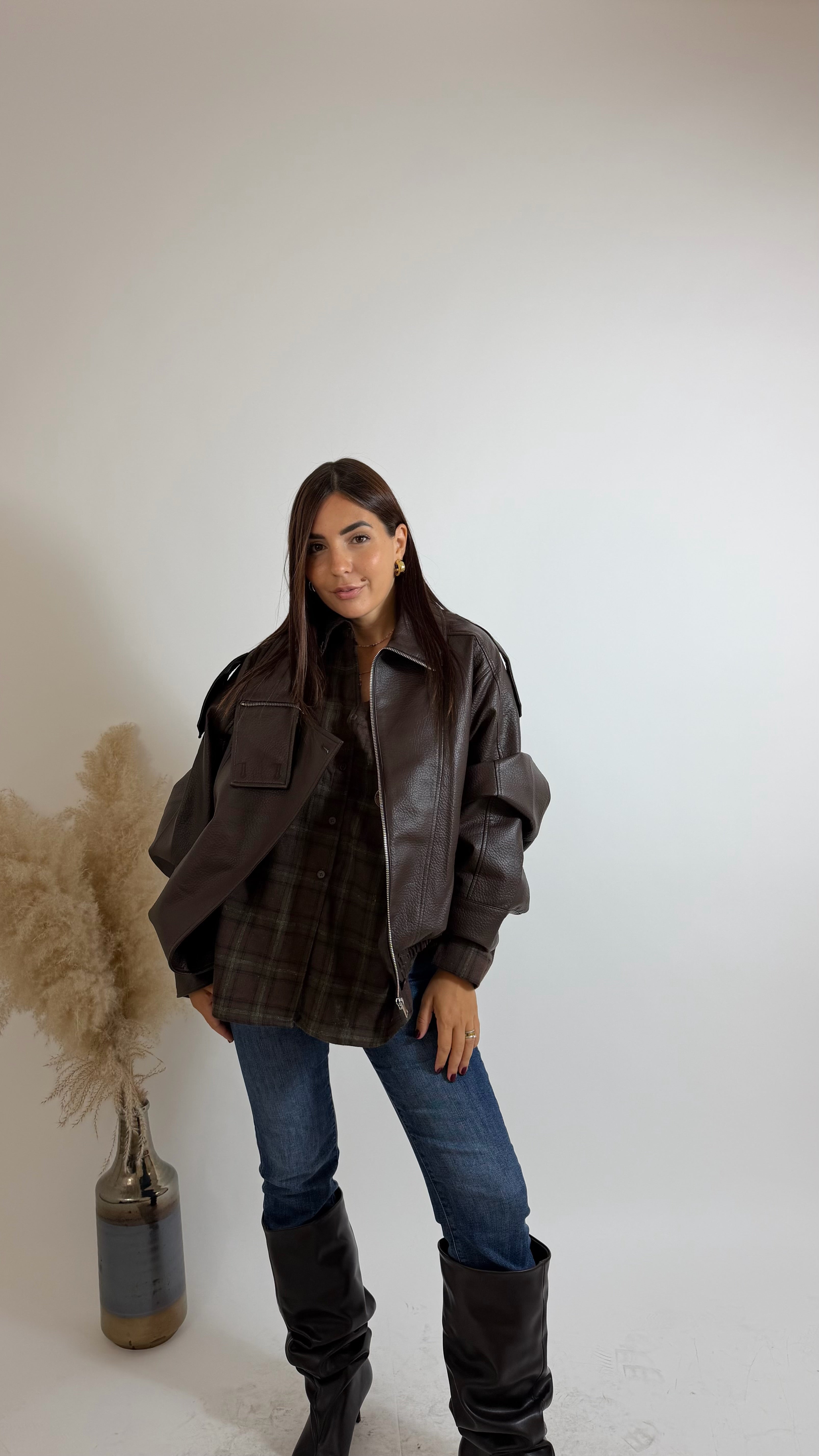 Bomber Over Ecopelle Choco