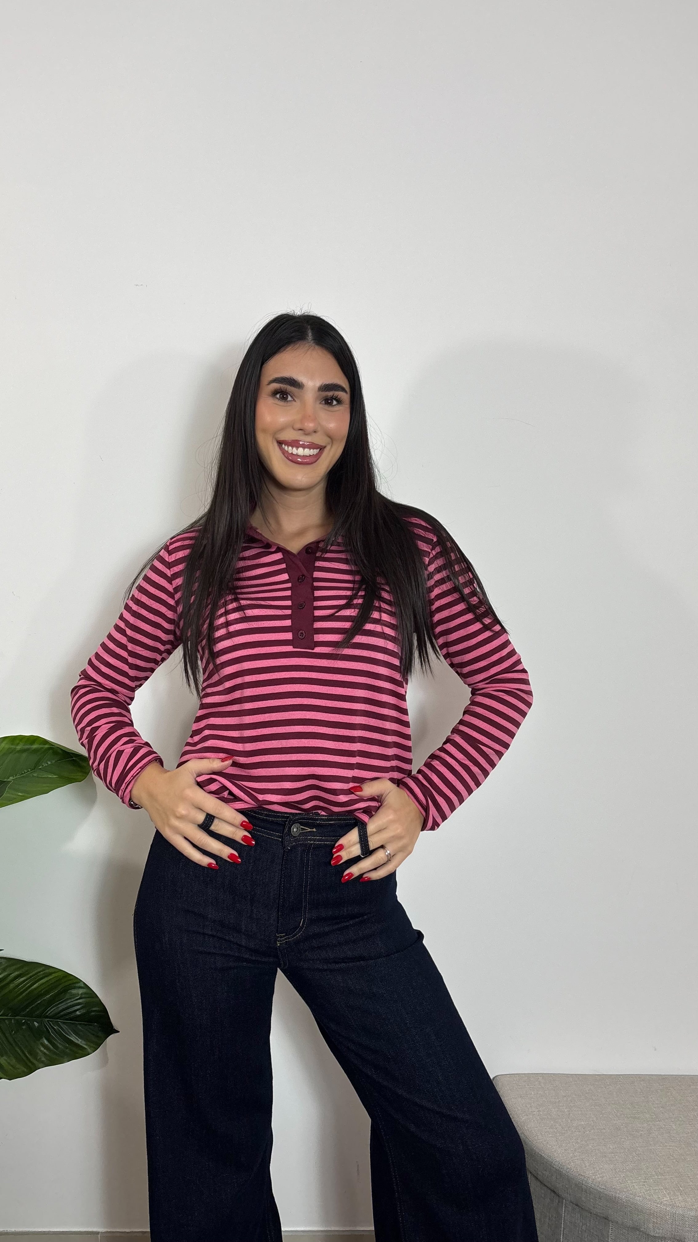 Maglia Polo Stripes Burgundy