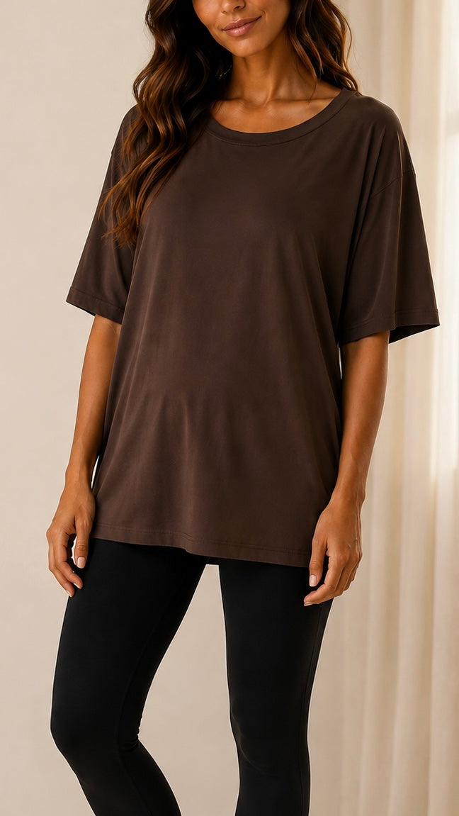 T-Shirt Soft Girocollo Choco