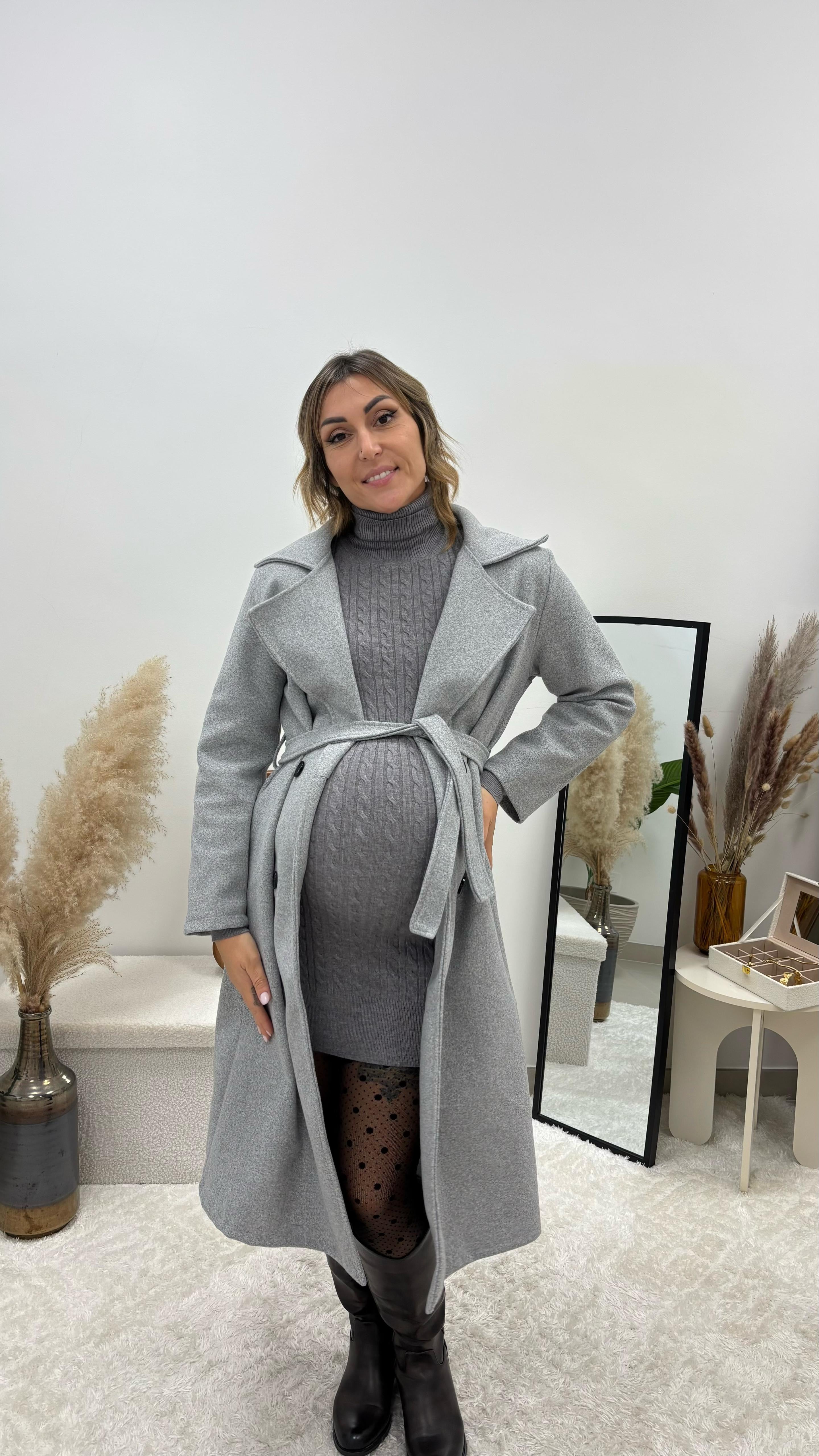 Abito Treccia Chic Grigio Perla