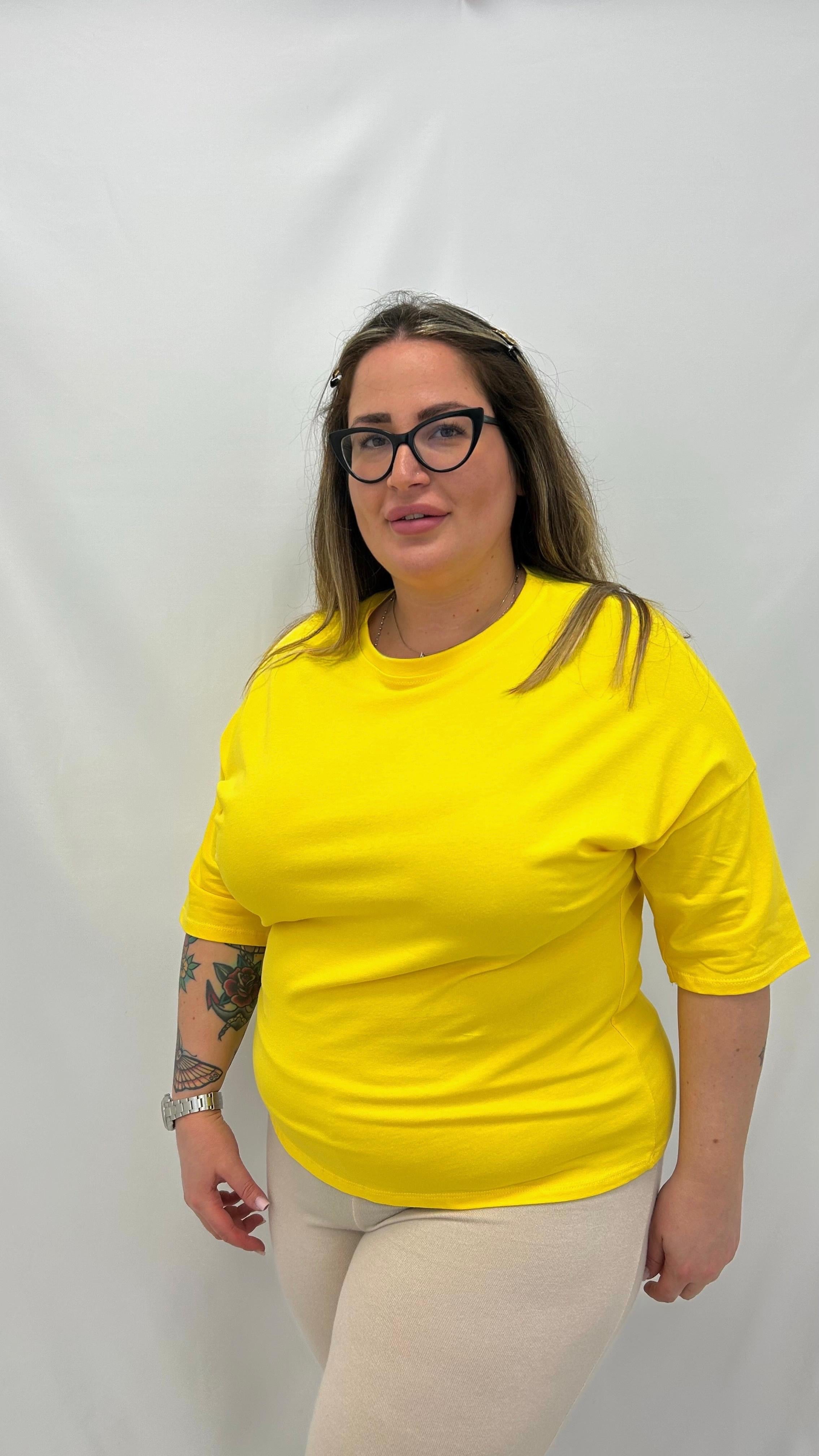 T-Shirt Gialla Manica Morbida