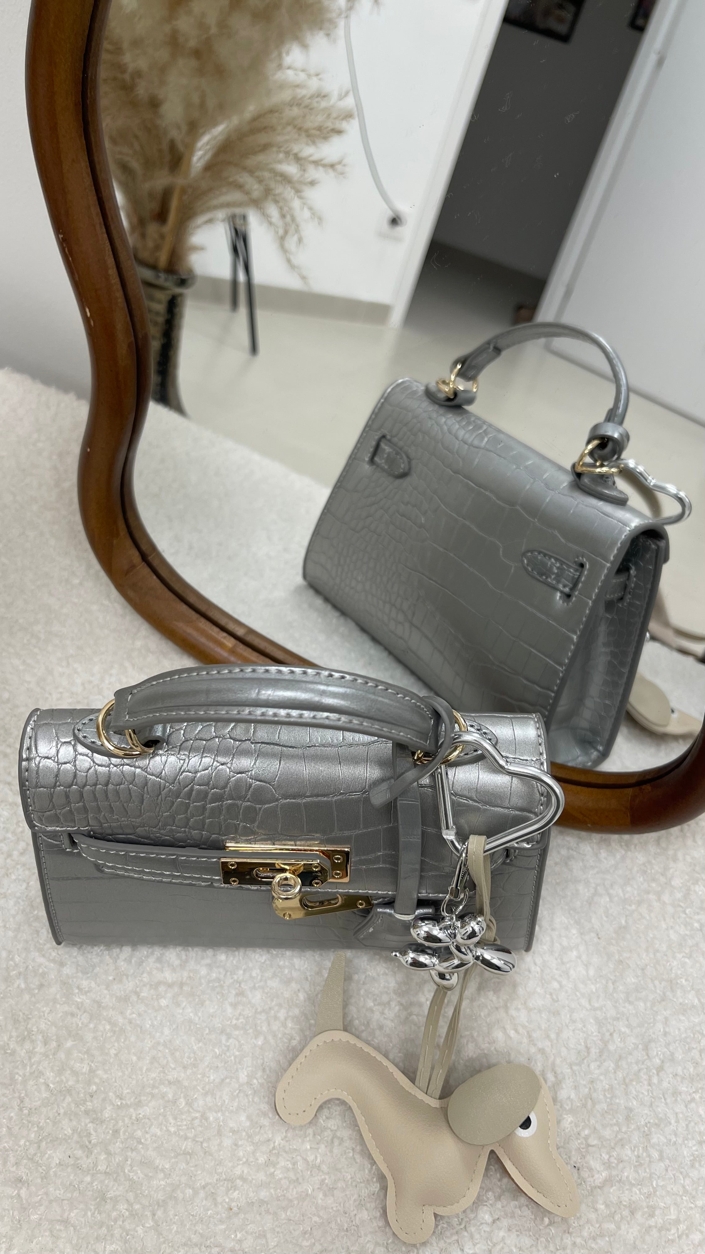 Mini Bag Kelly Cocco Silver