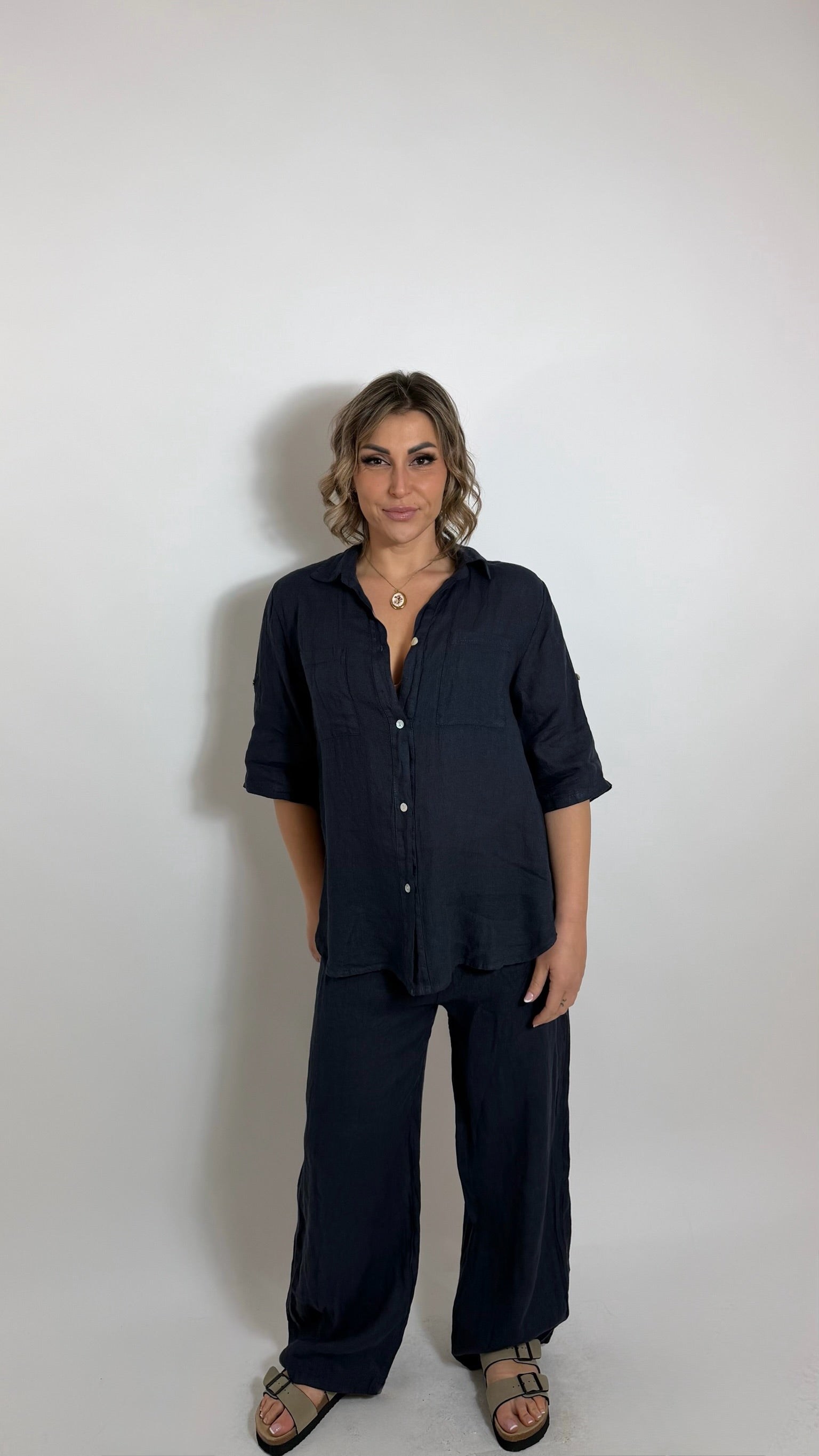 Pantalone Lino Blu