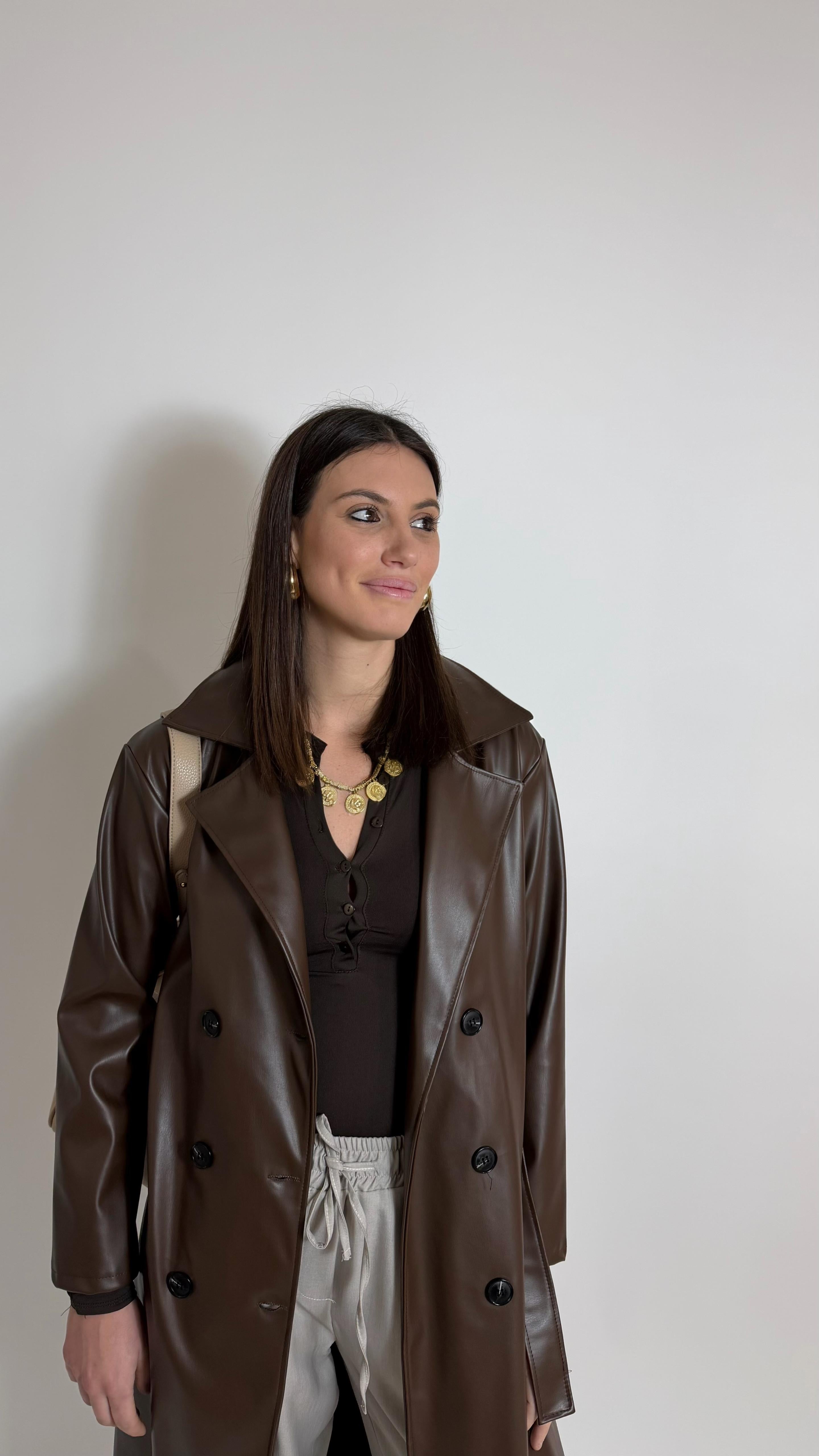 Maglia Lycra Button Choco