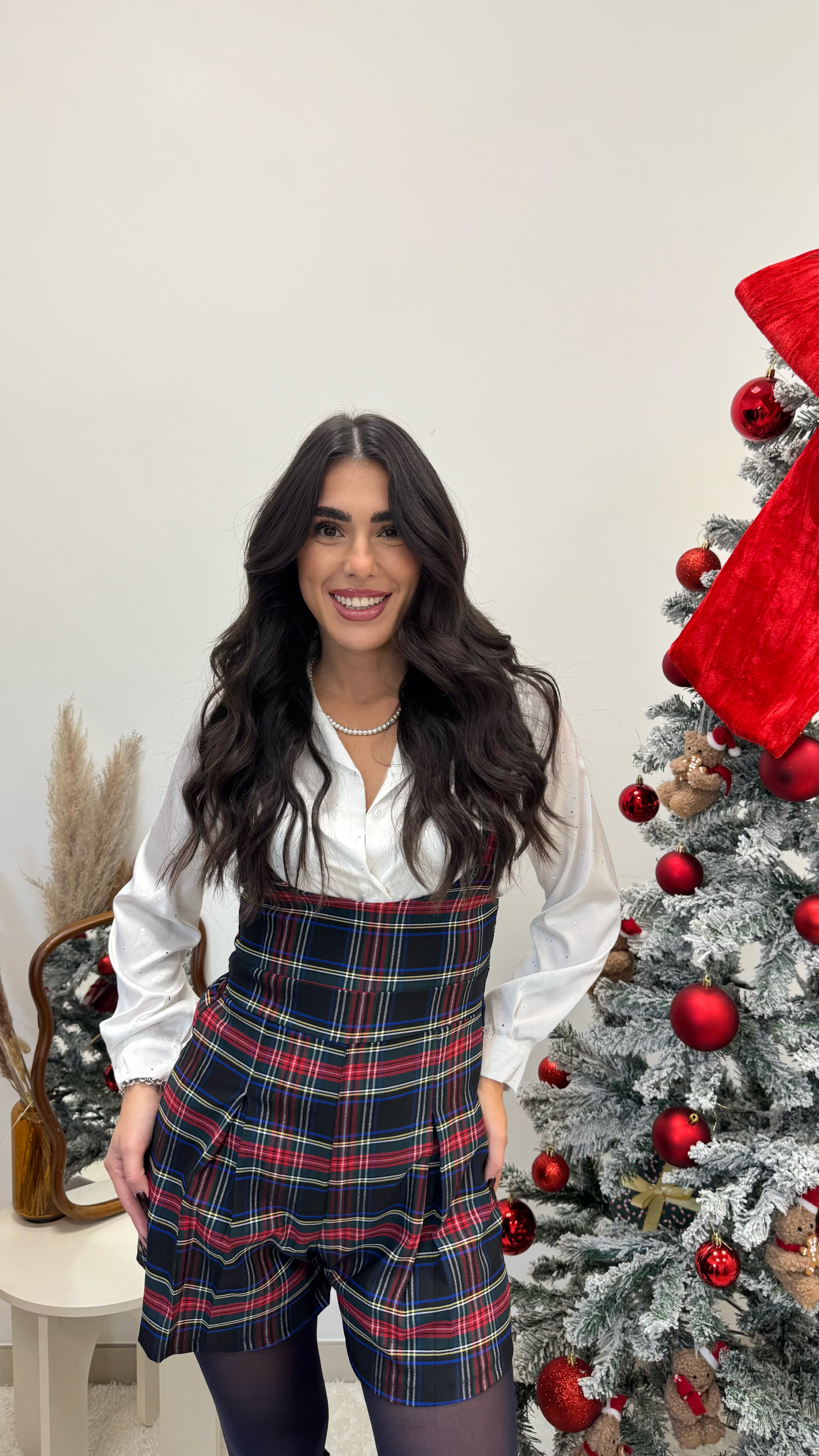 🎄 Mini Salopette Tartan Blu