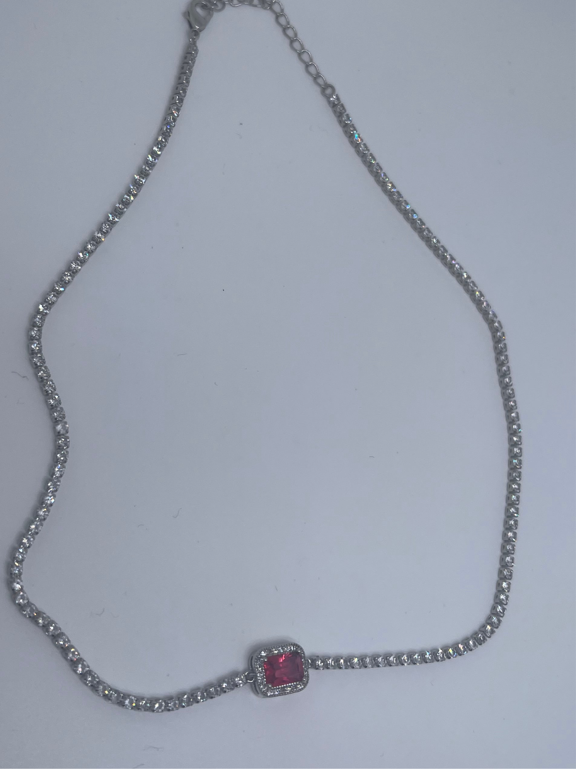 Collana tennis Silver con pietra