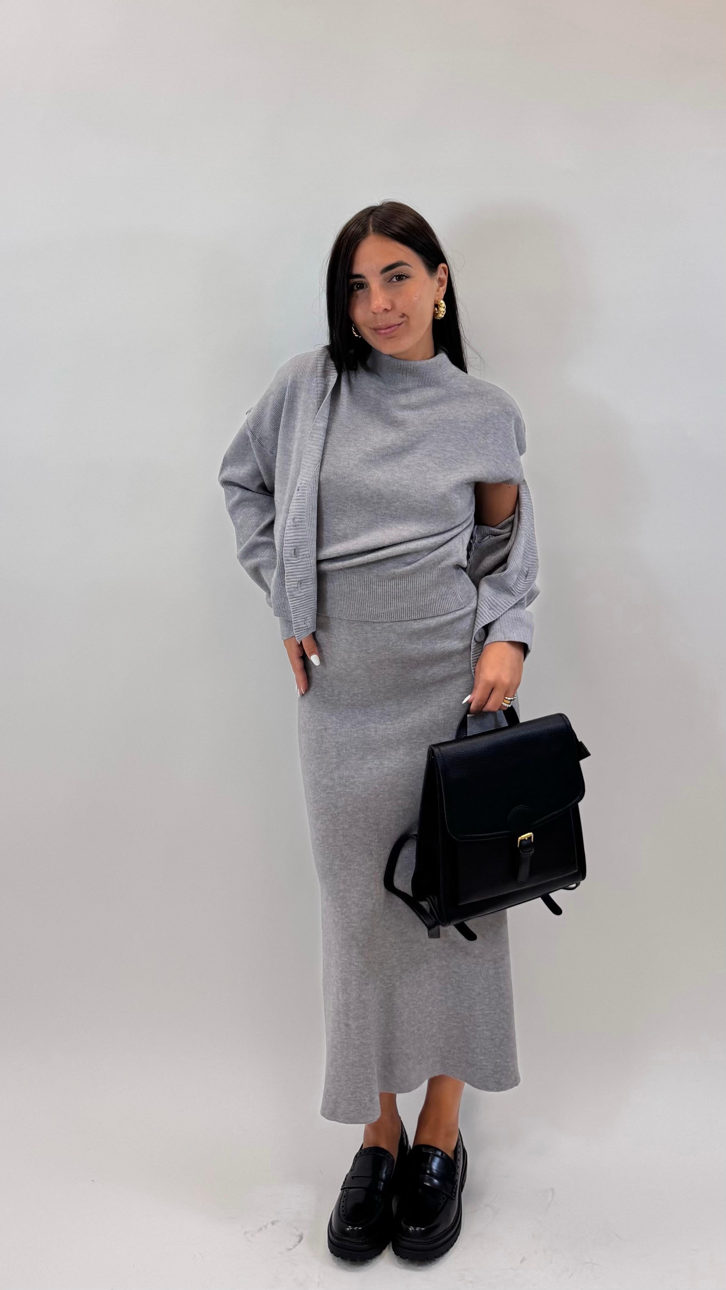 Set Longuette e Dolcevita Grigio Perla