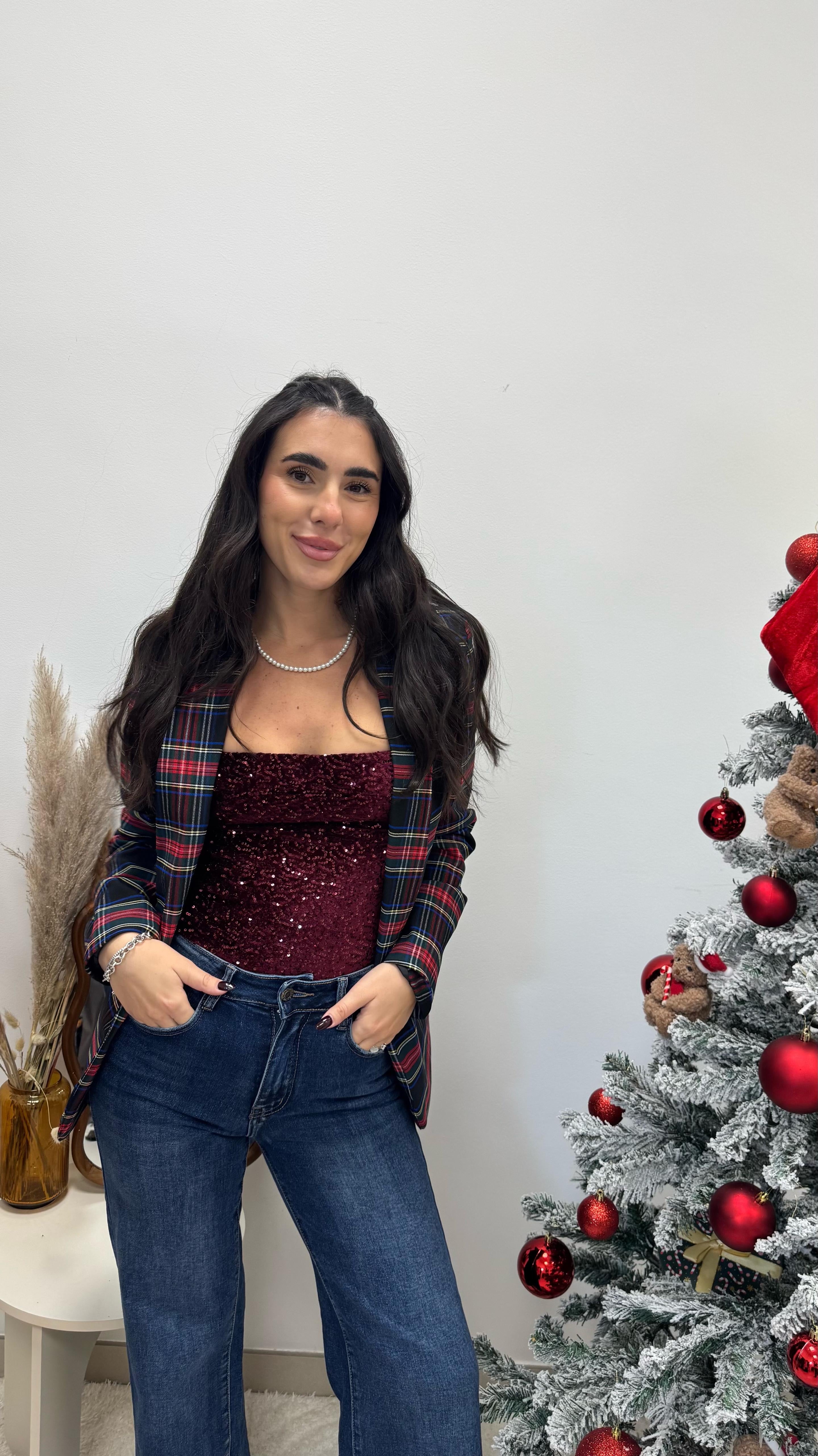 🥂Body Paillettes Velvet Burgundy