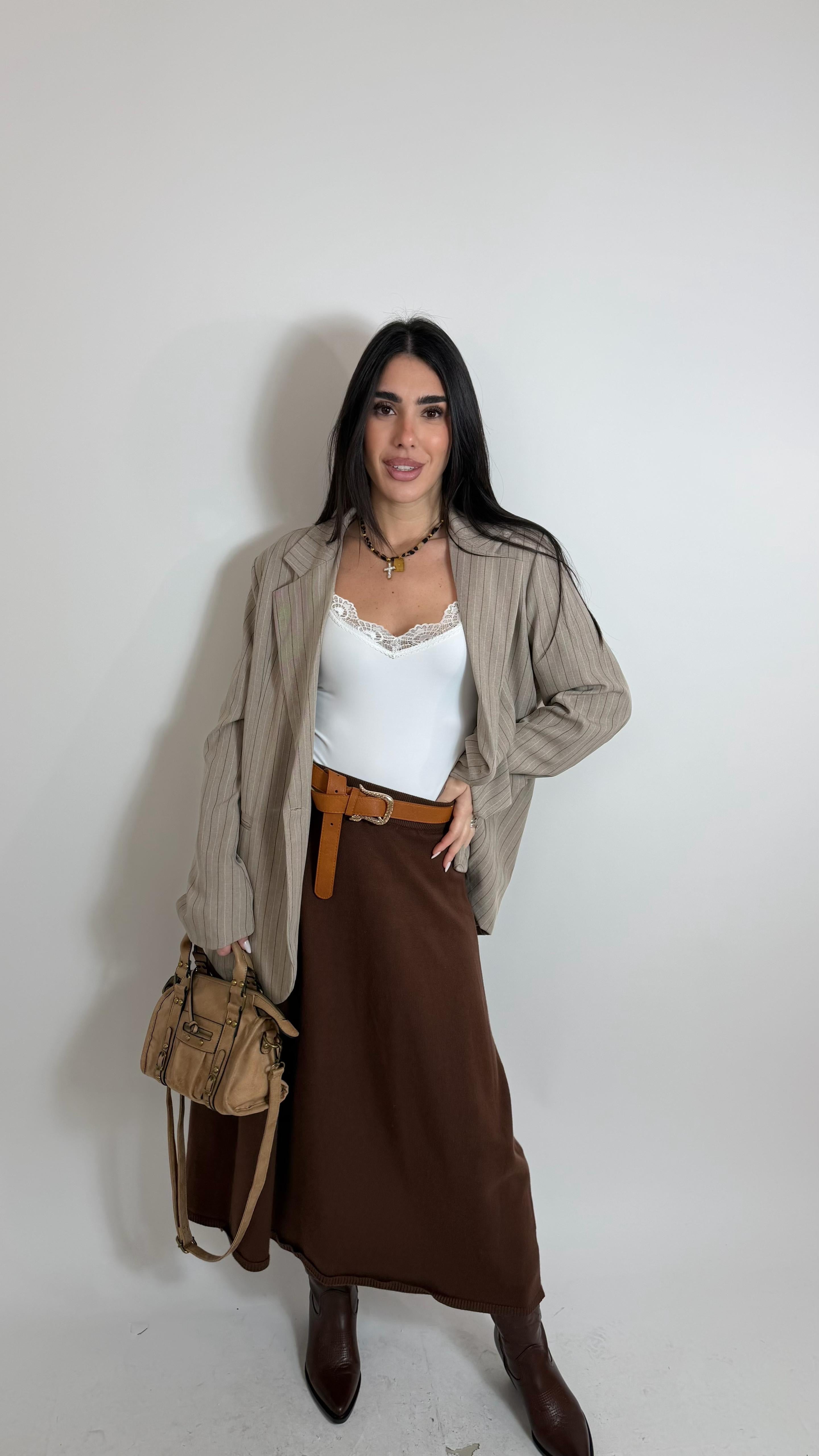 Longuette in Maglia Morbida Choco