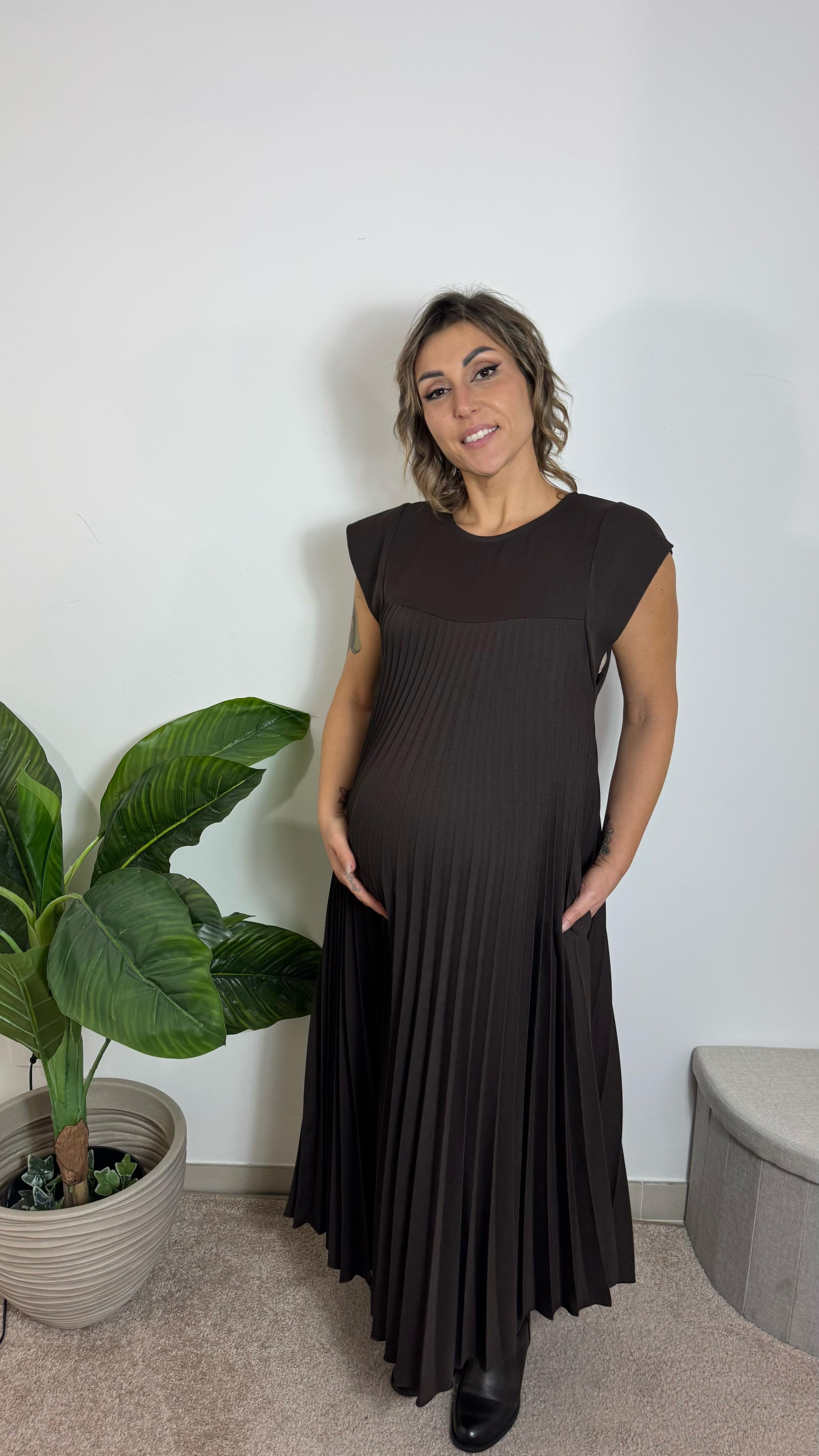 Abito Plissé Elegance Choco