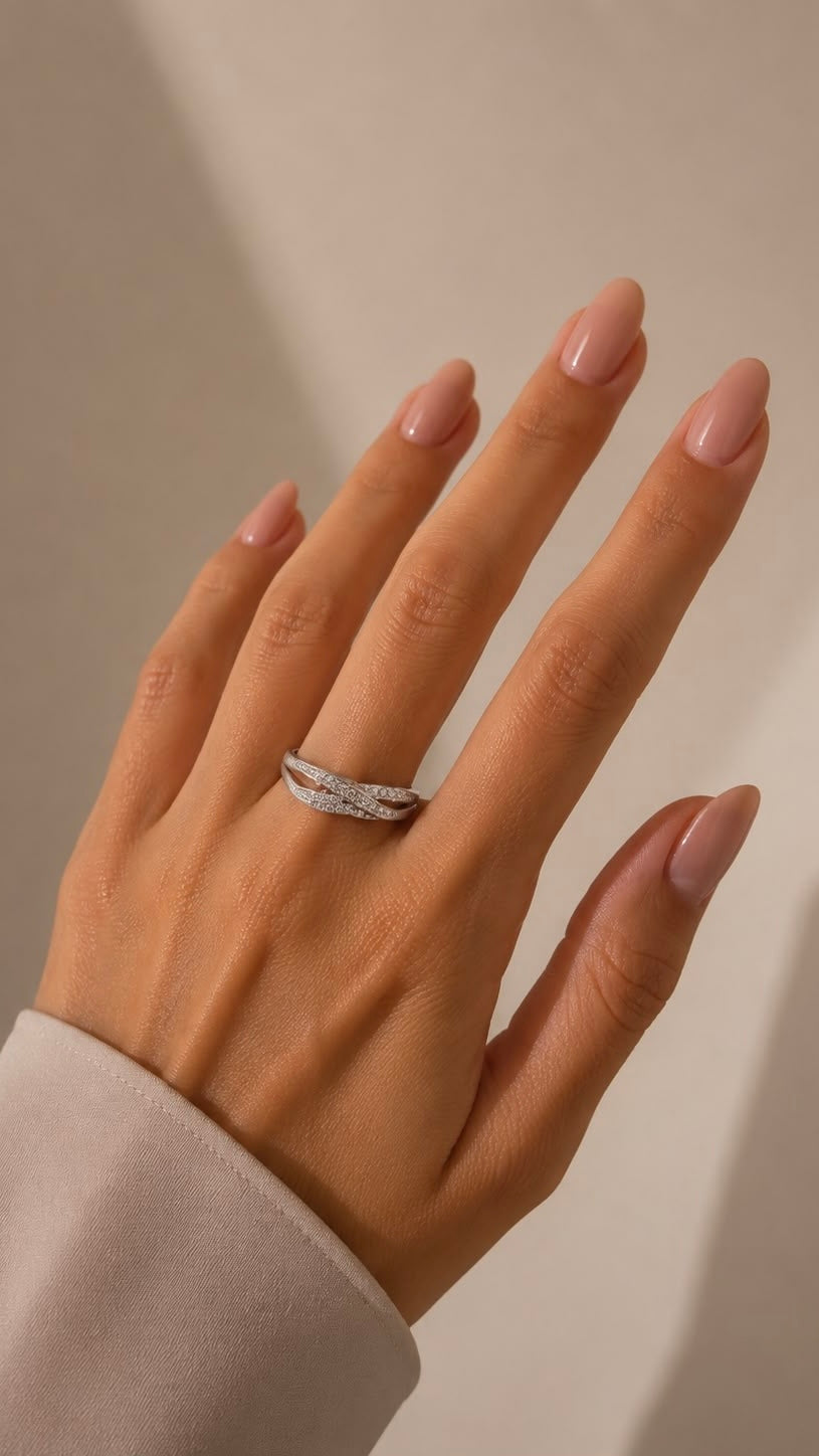 Anello Intrecciato Punti Luce Silver