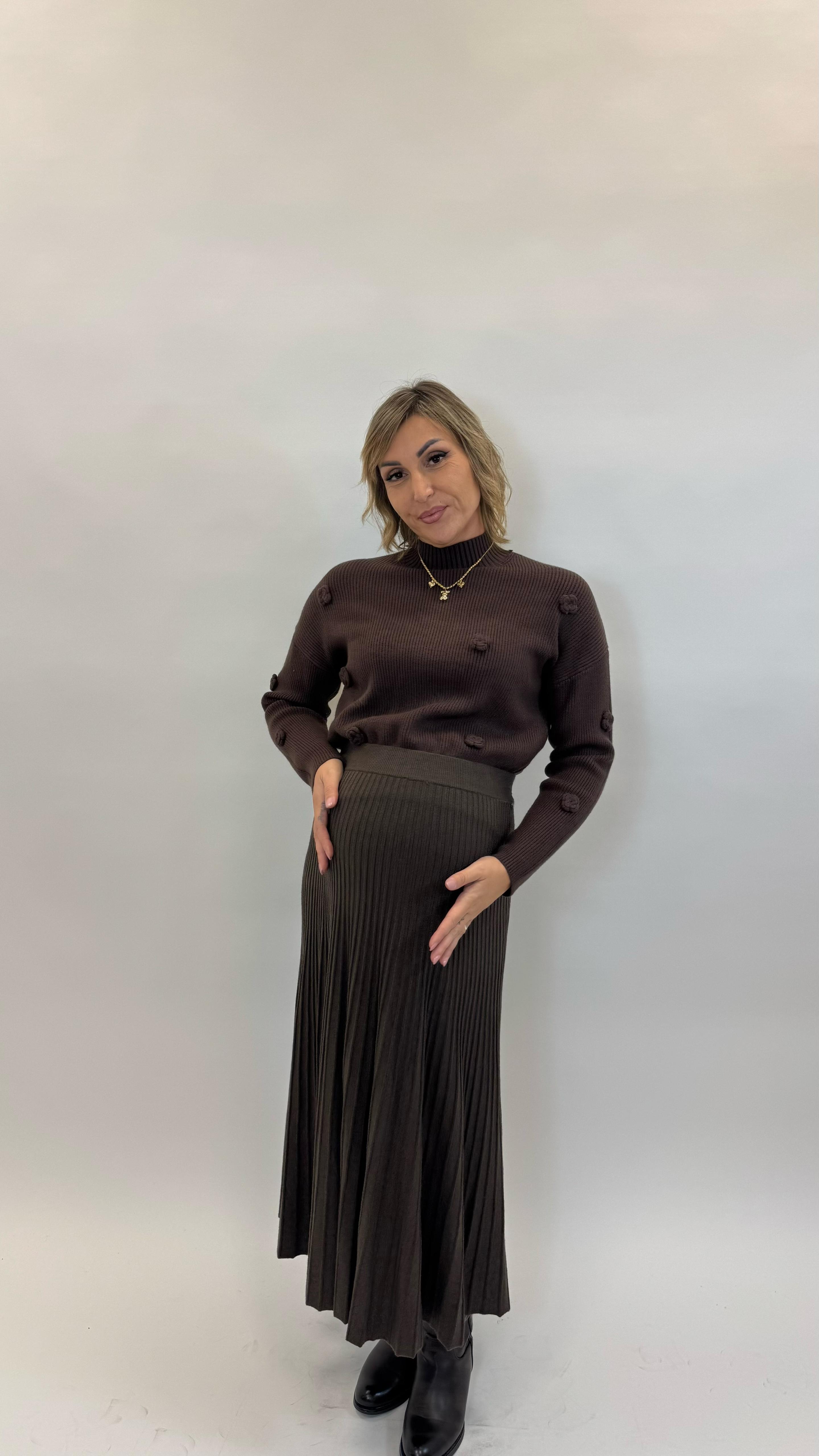 Longuette Maglina Plissé Choco