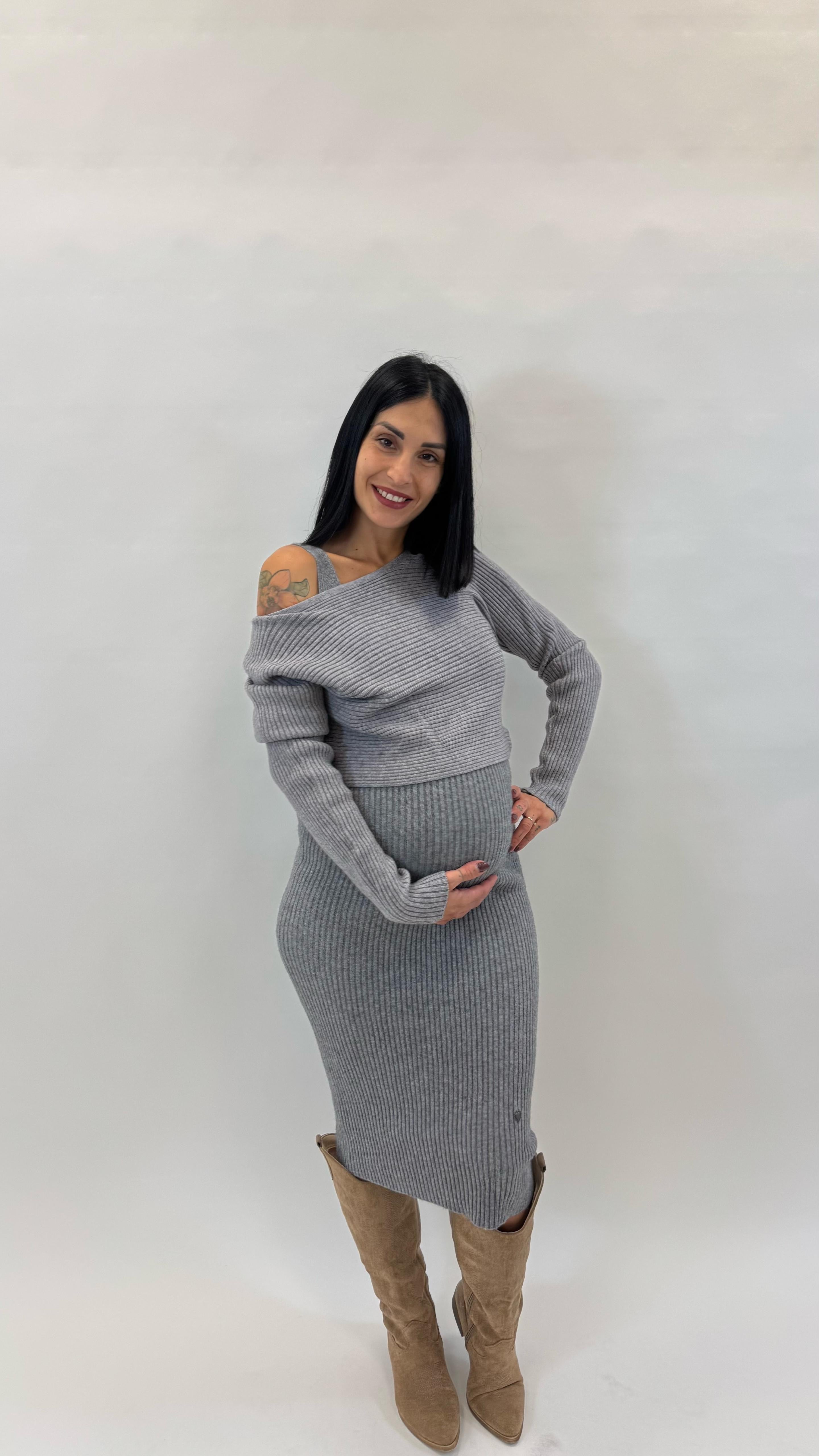 Abito Due Pezzi Grigio Perla